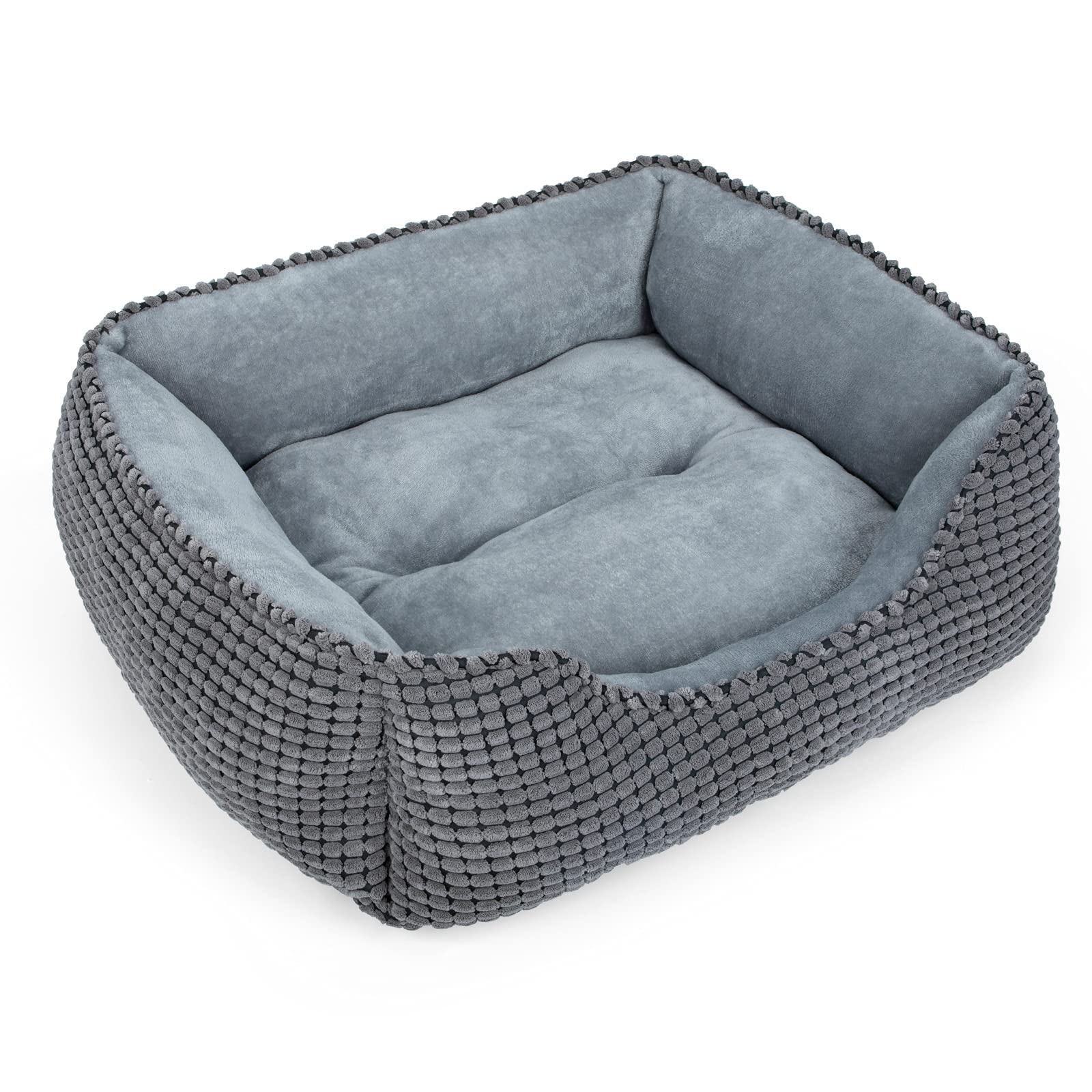 Mixjoy Dog Bed For Large Medium Small Dogs, Rectangle Washable Sleeping Puppy Bed, Orthopedic Pet Sofa Soft Calming Cat Beds Ind