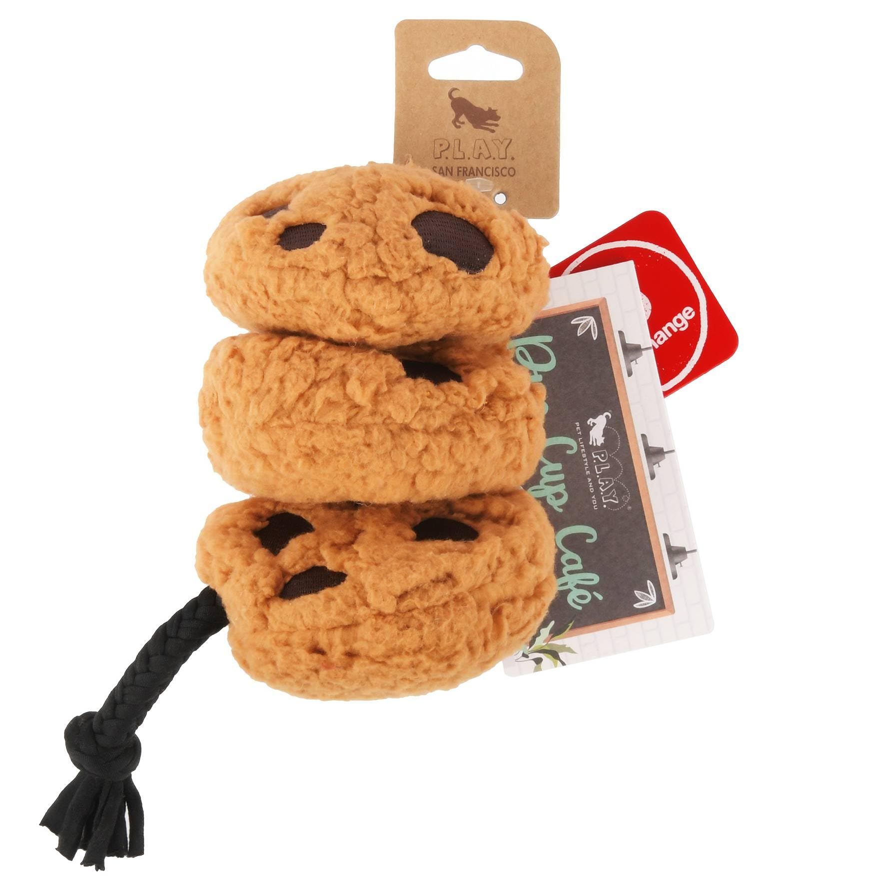 P.L.A.Y. Cute Plush Dog Toys - Coffee Shop Food Themed Durable Squeaker Chew Toy, Great for Puppies & Small, Medium, Large Dogs