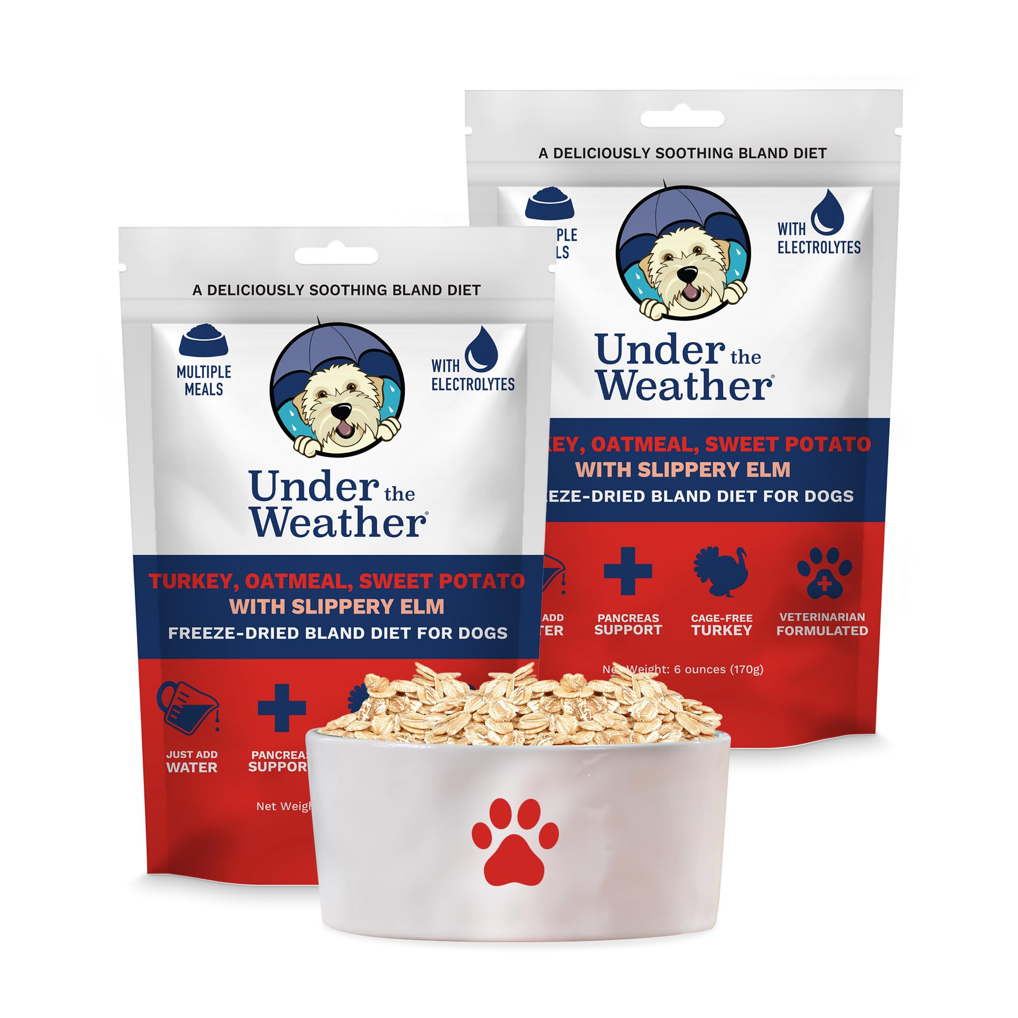 Under the Weather Bland Diet for Dogs | Easy to Digest Stomach Support for Sick Dogs | Contains Electrolytes, All Natural | 2 Pa