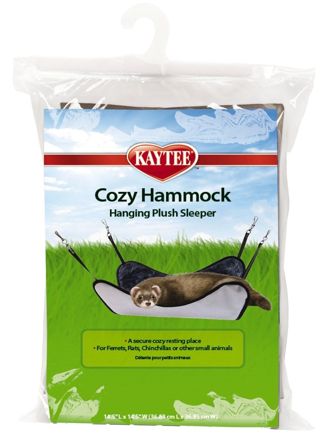 Kaytee Simple Sleeper Cozy Hammock for Ferrets, Faux Fur Lined, Polyester, 2L x 6W x 9Th