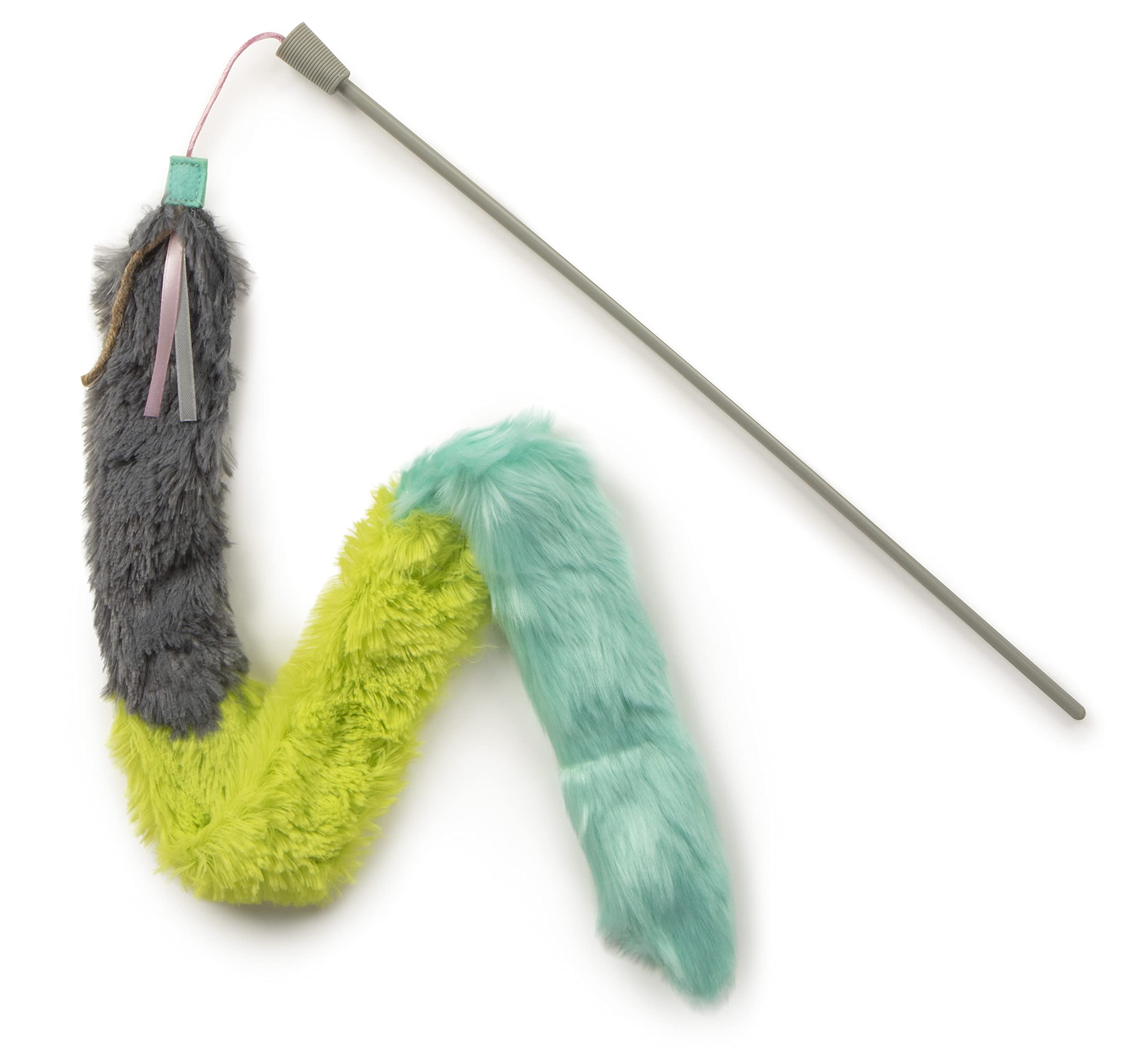Smartykat Crazy Catch 3-Part Breakaway Wand Cat Toy - Green/Yellow/Gray, One Size