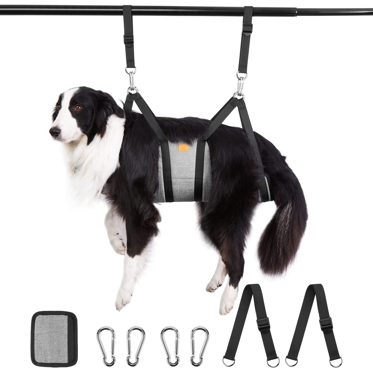 Ownpets Pet Grooming Hammock, Breathable Dog Grooming Hammock With Carabiners, Pet Grooming Harness Sling For Grooming, Hair Nail Trimming Cutting & More, M