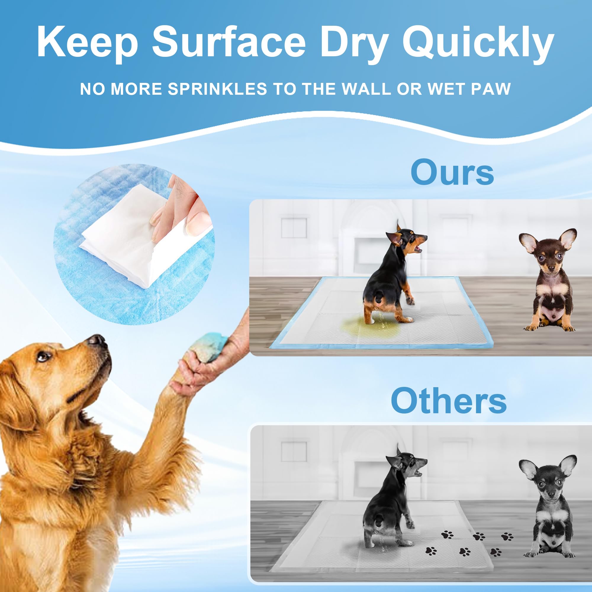 Puppy Pee Pads for Dogs 28x44 40 Count, Dog Pee Pads Extra Large, Leak-Proof & Super Absorbent, Thicken Disposable Potty Pads Pu