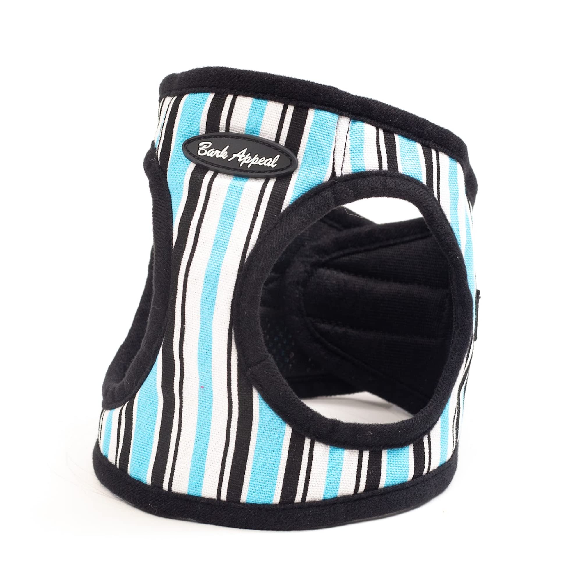 Bark Appeal Blue Stripe Step-in Dog Harness for Small-Medium Pets - Updated Sizing, Re-Measuring is Essential - Soft Vest Harnes