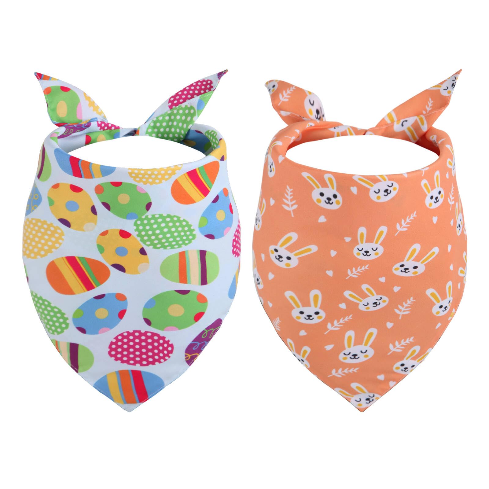 Gofshy 2 Pack Easter Dog Bandanas Large, For Dog, Premium Durable Triangle Reversible Pet Scarfs For Boy Girl, Adjustable Breed 