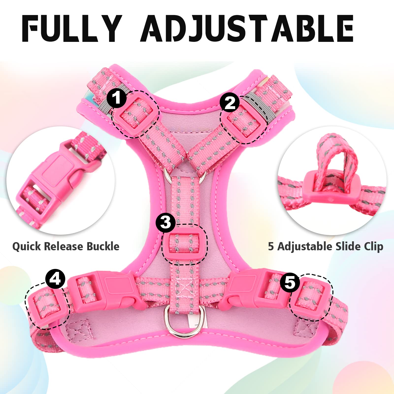 Supet Cat Harness And Leash Set Stylish Escape Proof Cat Vest Harness Adjustable Breathable Pet Harness With Reflective Trim Step-In Cat Leash And Harness For Cats Puppies M(Chest:11.0-18.3''