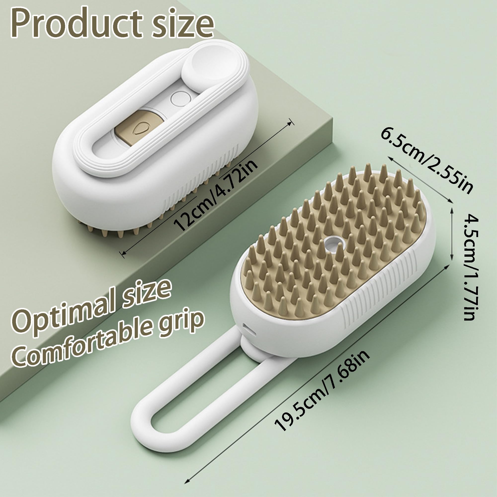 Cat Steam Brush for Shedding Dog Brush with Steam Pet Hair Cleaning Brush Comb for Spray 3 in 1 Pet Grooming (grey)