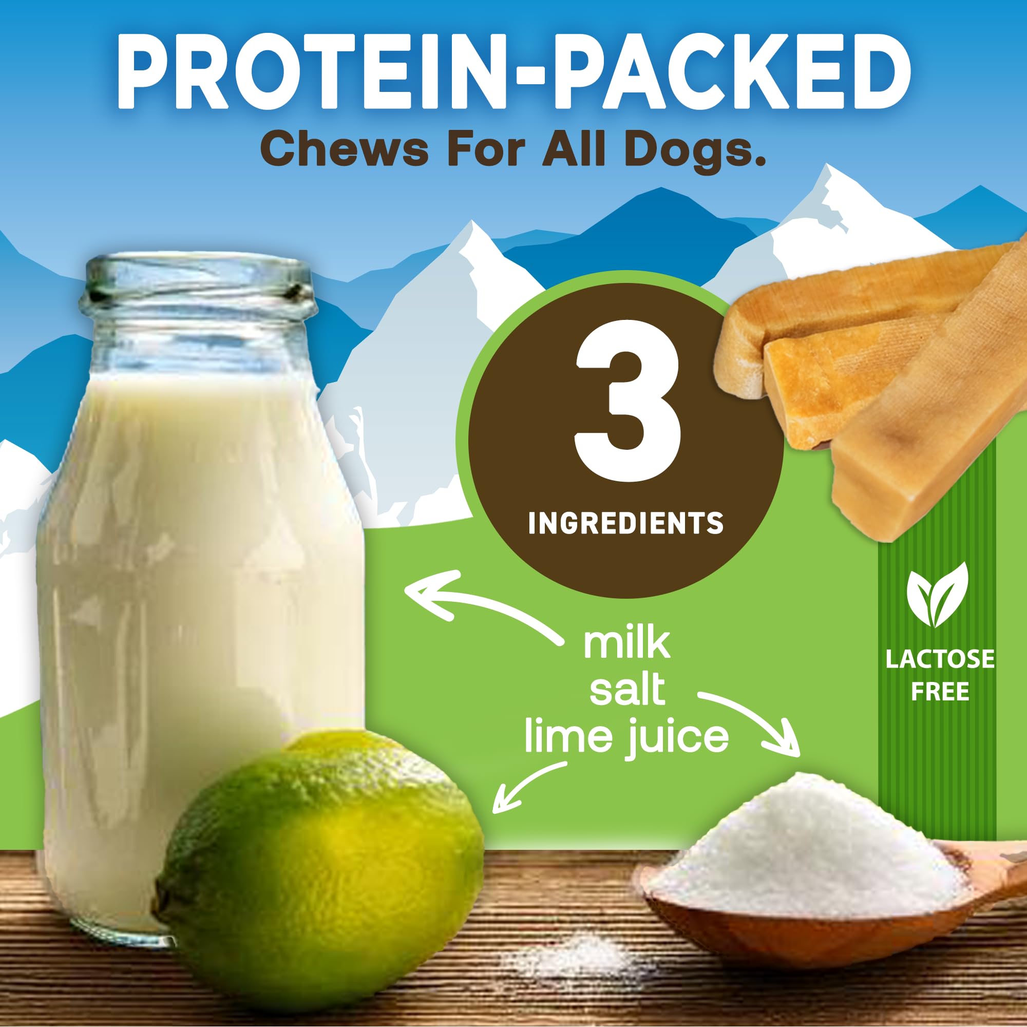 EcoKind Premium Gold Yak Cheese Himalayan Dog Chews, Dog Treats Large Breed, All Natural, High Protein, for Aggressive Chewers,