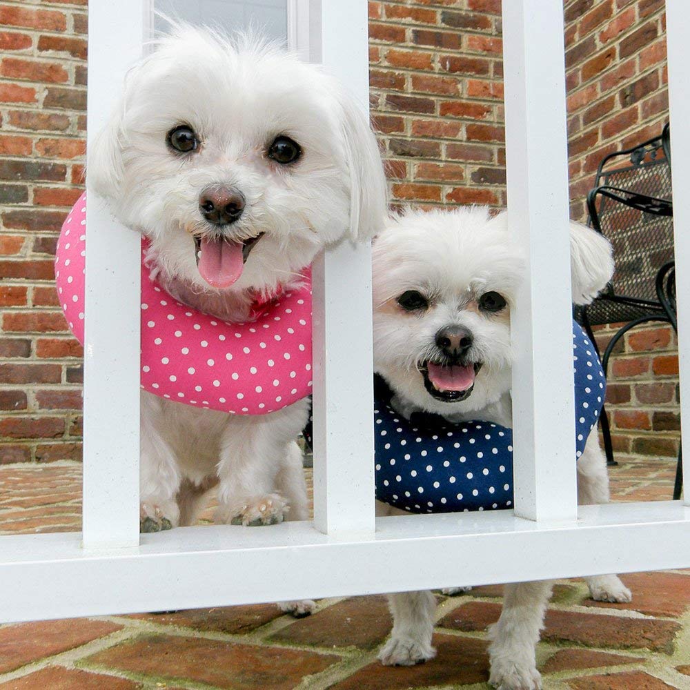 Puppy Bumpers Safety Fence Collar - Pink Dot, 100% Cotton, Size 10-13" - Made in USA
