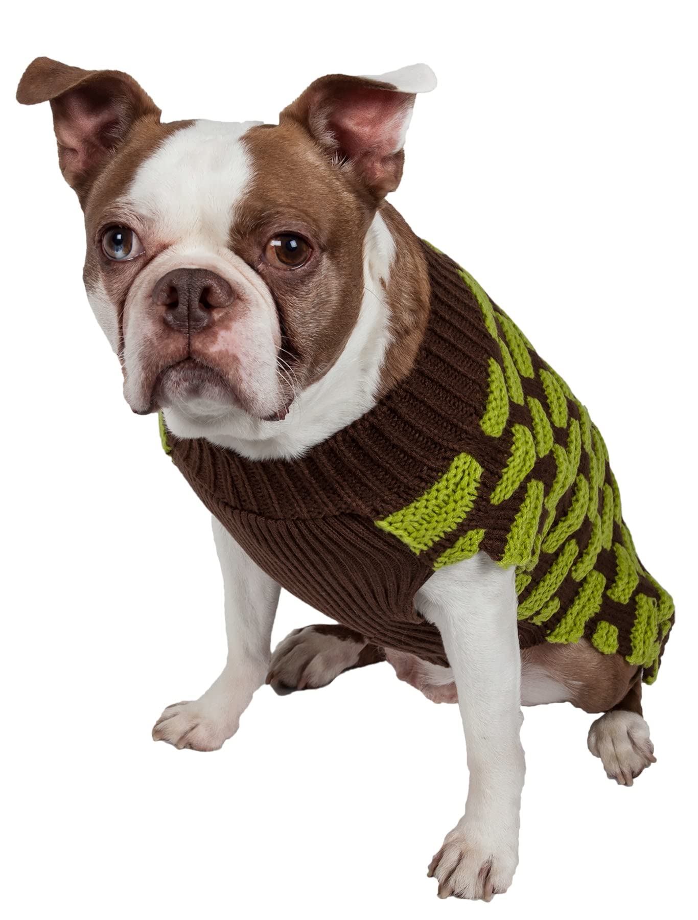 Pet Life ® Weaved Fashion Pet Sweater - Designer Heavy Knitted Dog Sweater with Turtle Neck - Winter Dog Clothes Designed to Keep Warm