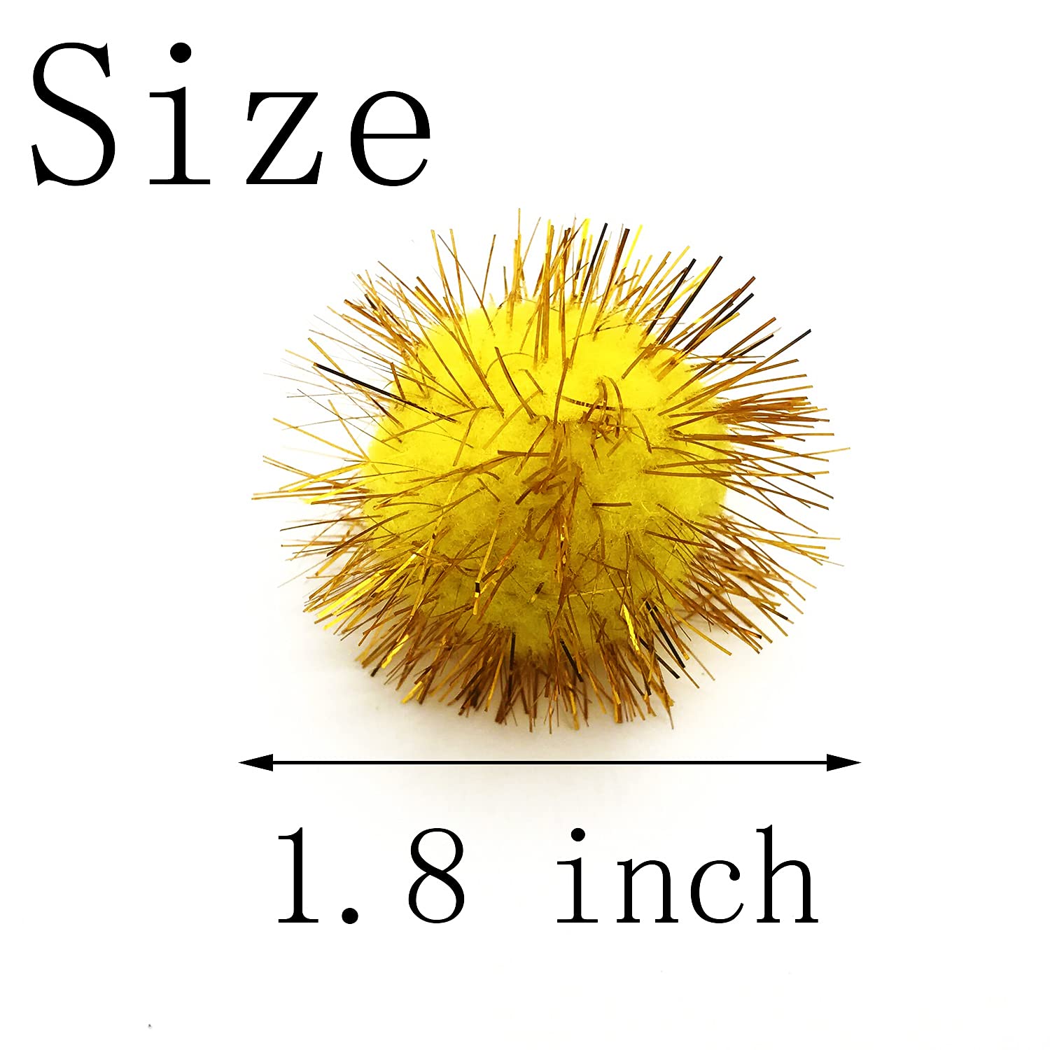 Myyzmy 24 Pcs Cat Balls Toys, 1.8 Inch Sparkle Balls, Tinsel Glitter Pom Pom Balls Cat'S Favorite Toys, Random Color