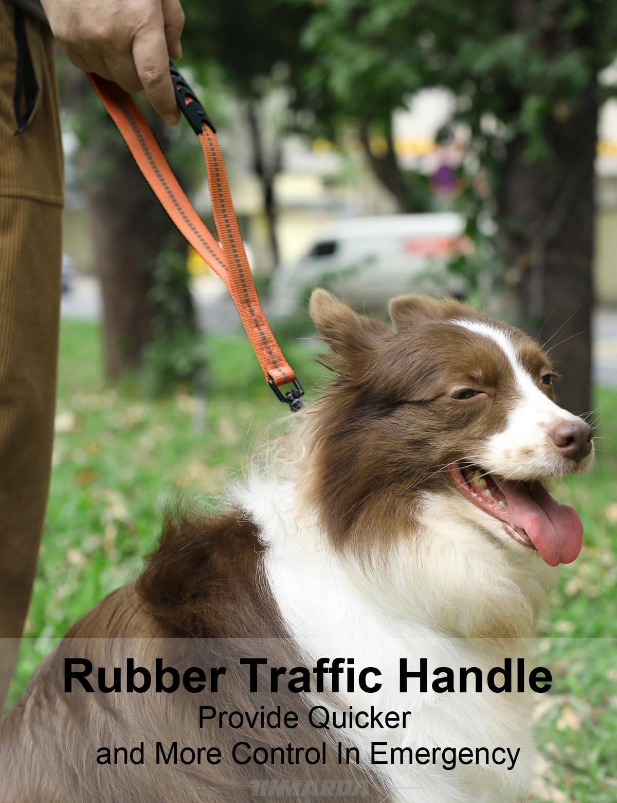 Heavy Duty Dog Leash, 4-6Ft Shock Absorbing Dog Leashes With Traffic Handle And Comfortable Padded Handles, Advanced Easy Metal