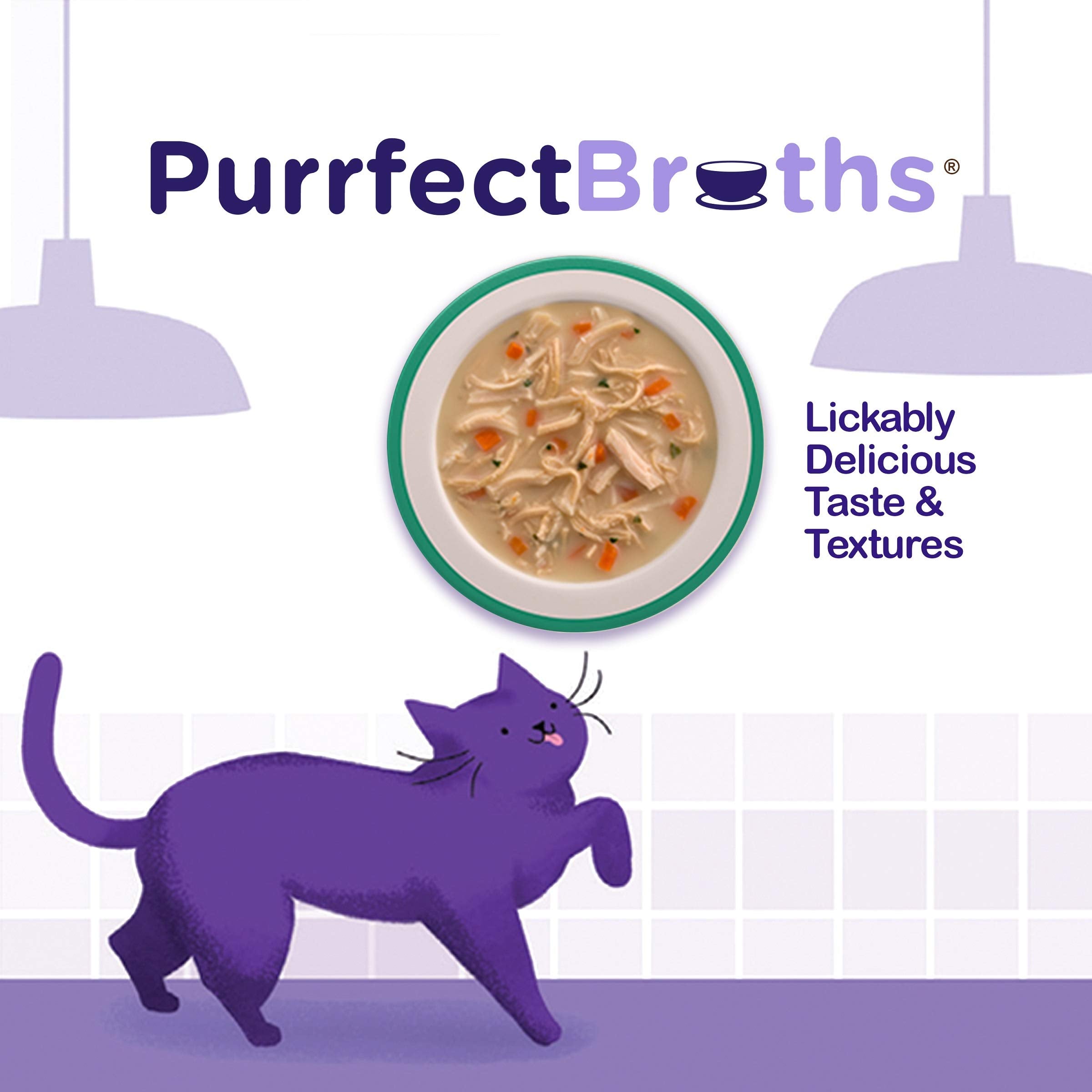 Rachael Ray Nutrish Purrfect Broths Wet Cat Food, Creamy Chicken Bisque with White Meat Chicken & Veggies Recipe, 1.4 Ounce Pouc