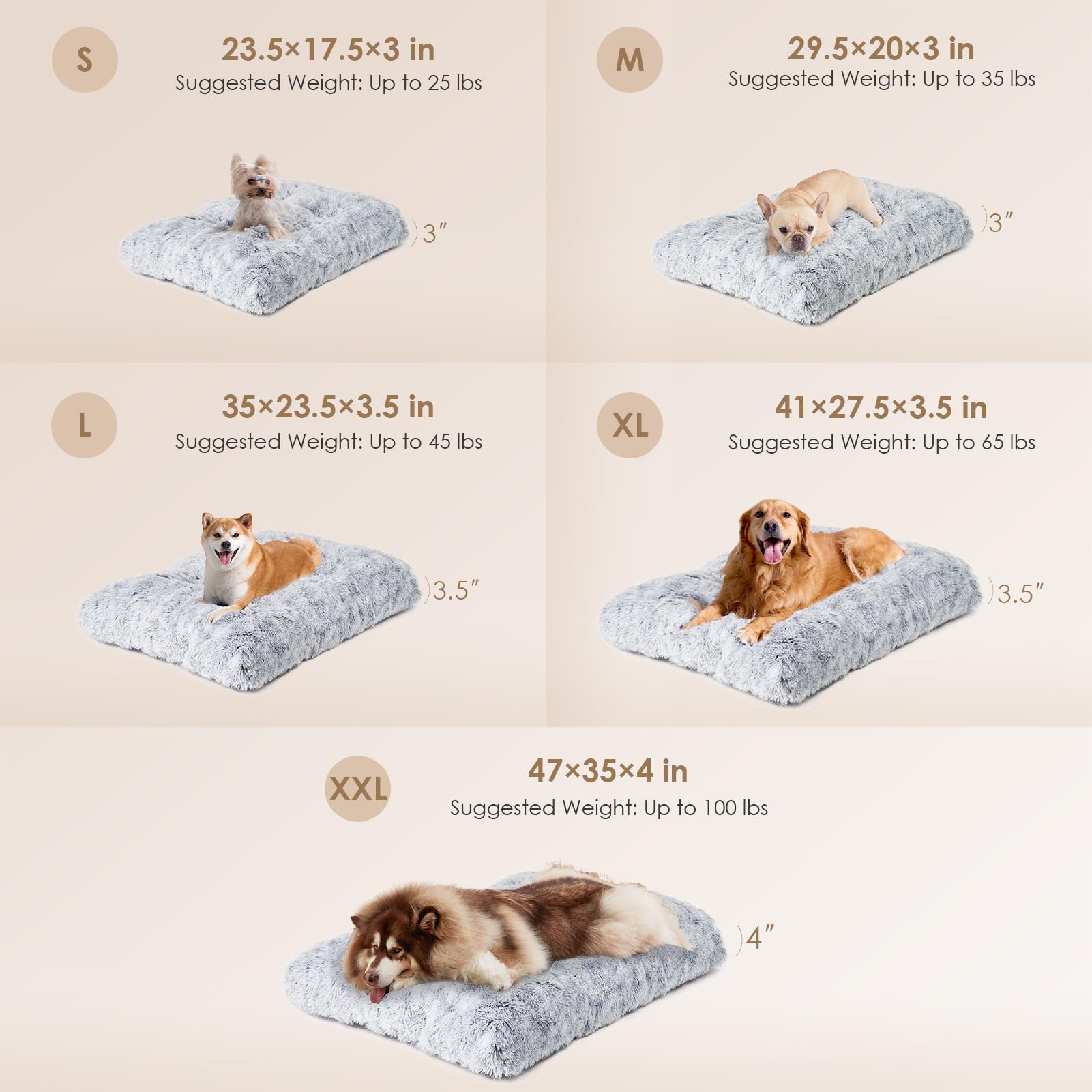 Eheyciga Fluffy Dog Crate Bed For Small Dogs, Plush Faux Fur Dog Crate Pad, Calming Anti Anxiety Small Dog Bed For Crate