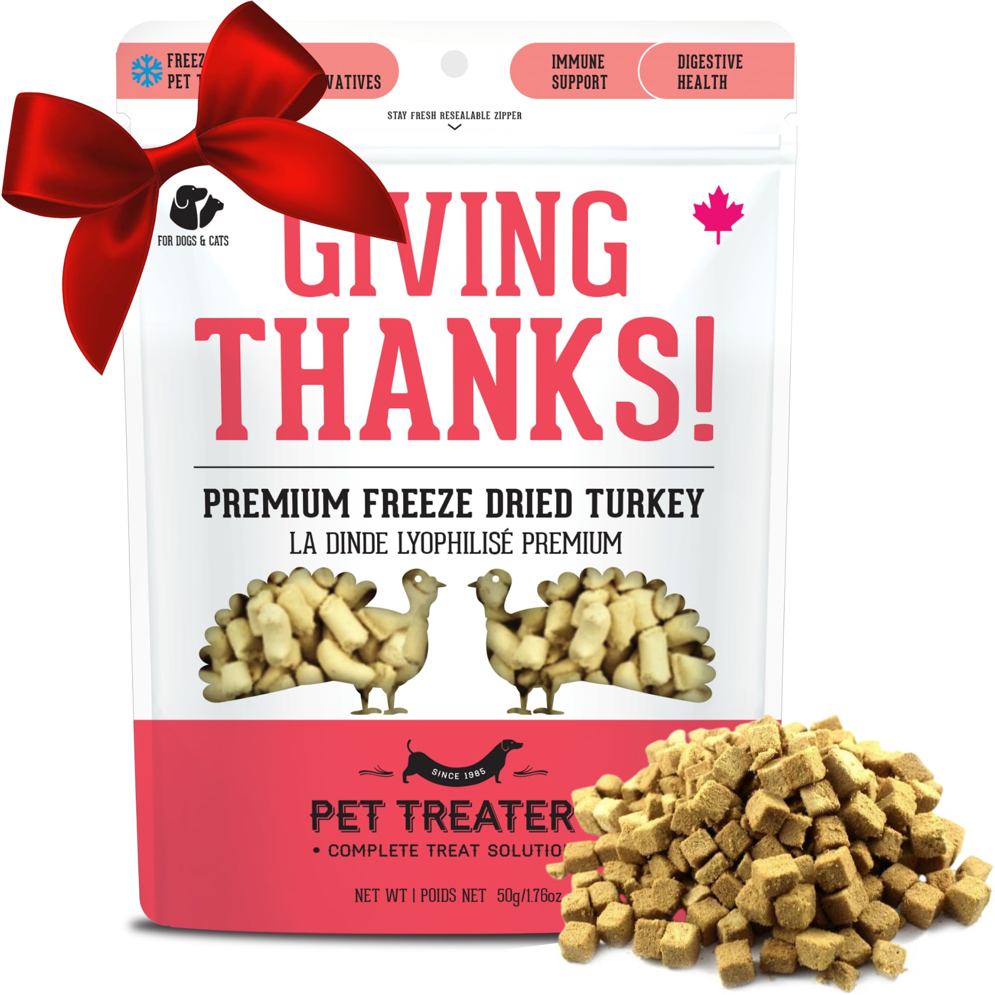 The Granville Island Pet Treatery Freeze Dried Turkey Treats for Dogs & Cats (1.76 oz, Pack of 1) - Single Ingredient Flash Froz