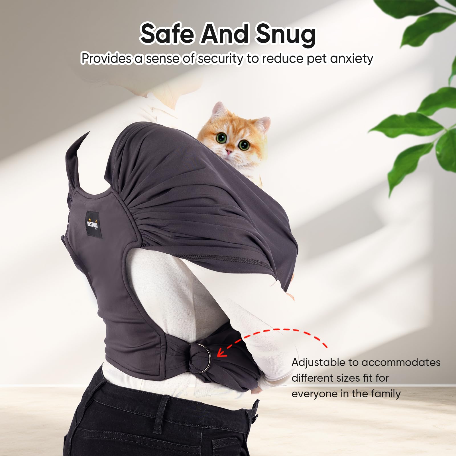 Natuya Dog Sling Carrier, Small Dog Front Carrier, Lightweight Hands Free Puppy Carrier, Anti-Anxiety Cat Sling, Size Adjustable