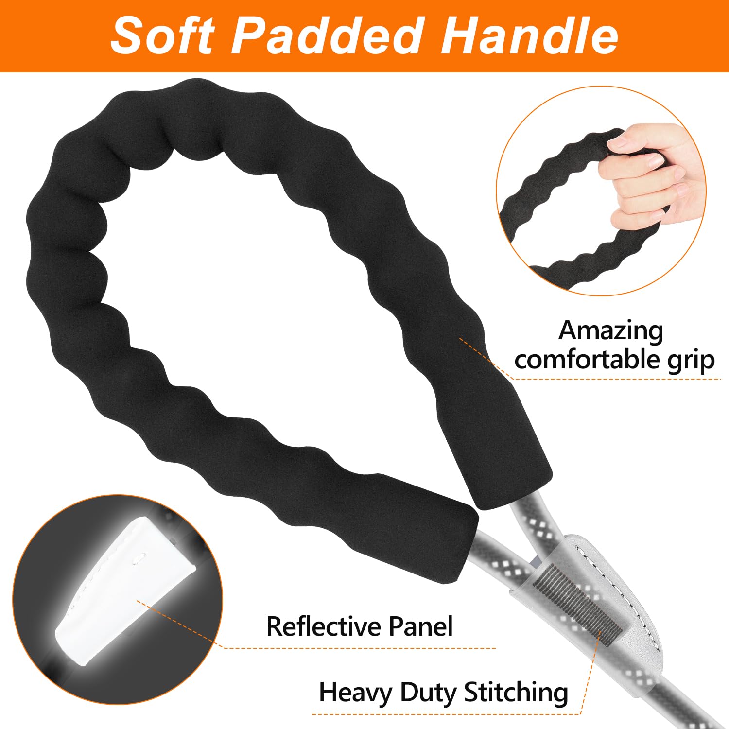 X Xben Dog Leash Waterproof, 5Ft Short Leashes Heavy Duty With Swivel Lockable Hook & Upgraded Standard Pvc, Reflective Pet Long