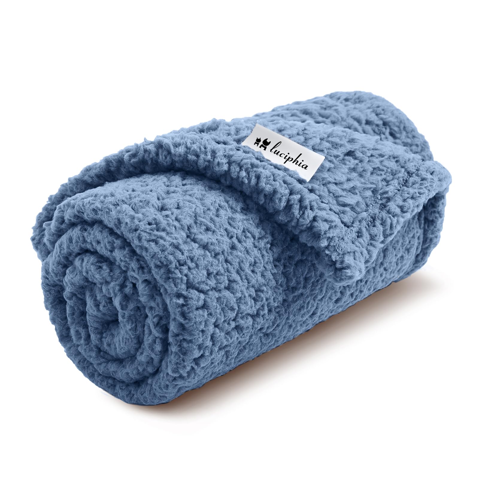 Luciphia Premium Fleece Dog Puppy Blanket Soft Pet Sherpa Calming Cat Blankets Throw For Small Medium Dog Cat(Haze Blue,30X20 In