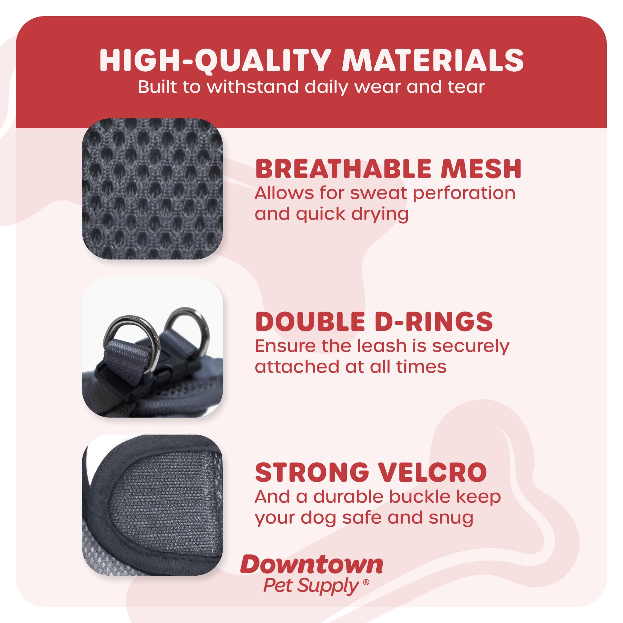 Downtown Pet Supply Step in Dog Harness for Small Dogs No Pull, XX-Small, Charcoal - Adjustable Harness with Padded Mesh Fabric