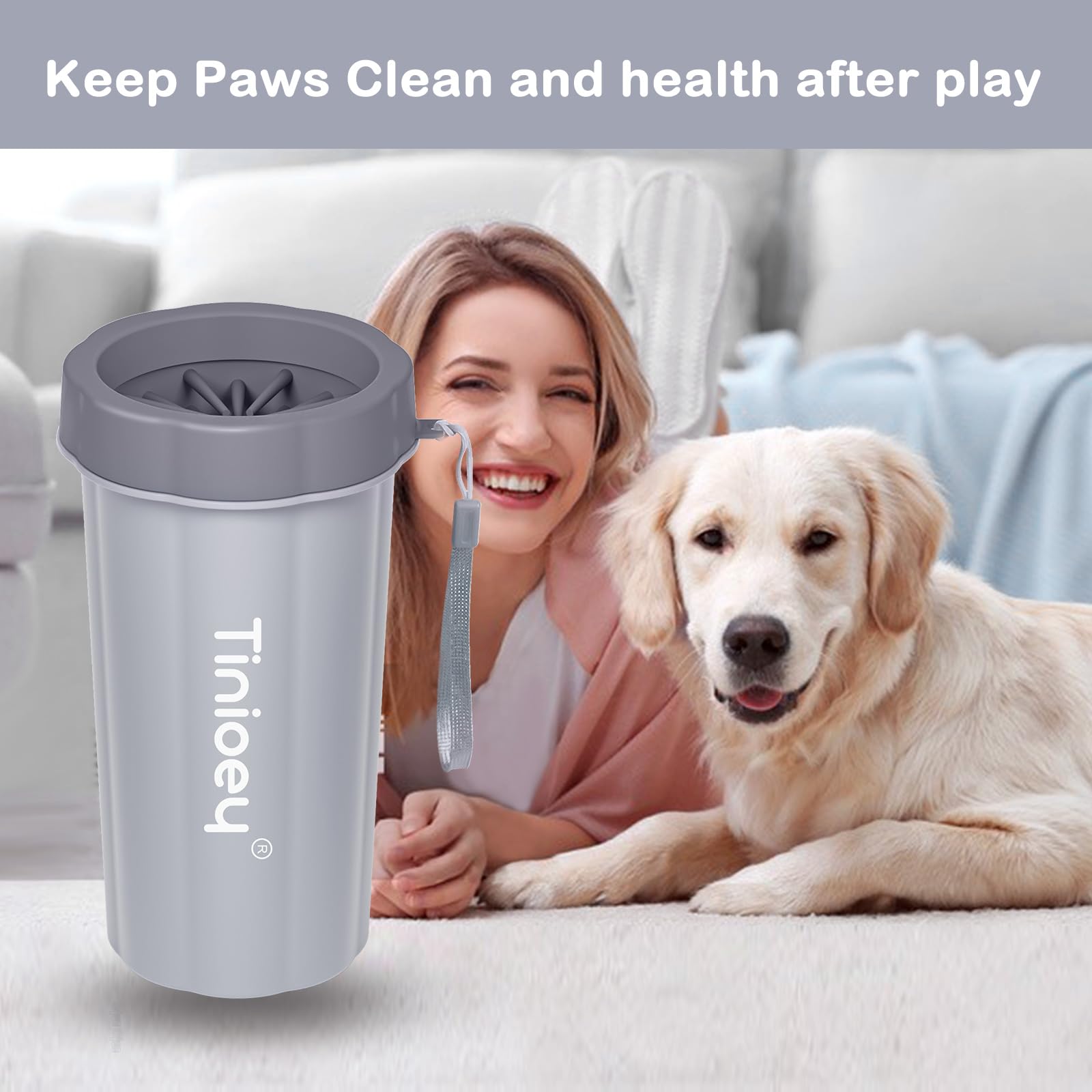 Dog Paw Cleaner For Large Dogs (With 3 Towels & Dog Bath Brush), Dog Paw Washer, Muddy Paw Cleaner, Pet Foot Cleaner