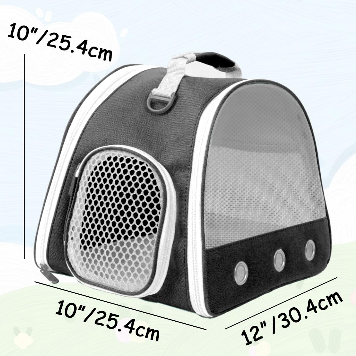 Breathable Guinea Pig Carrier Backpack With Nylon Mesh Window Portable Carrier For Guinea Pig, Bunny Bearded Dragon Bird Chinchi