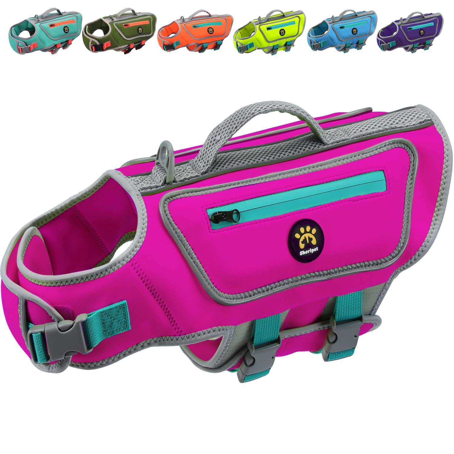 Sheripet Dog Life Jacket For Small Dogs With High Buoyancy, Lightweight Dog Life Vest For Swimming Adjustable Reflective Dogs Fl