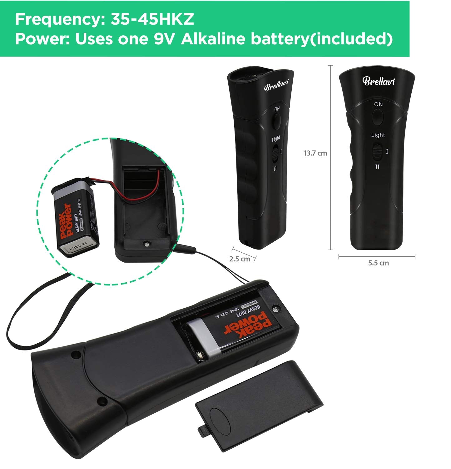 Brellavi Anti-Bark Dog Training Equipment And Barking Control Device, Electronic Clicker Trainer For Walking, Jogging, And Aggressive Behavior, Handheld And Portable (Black)