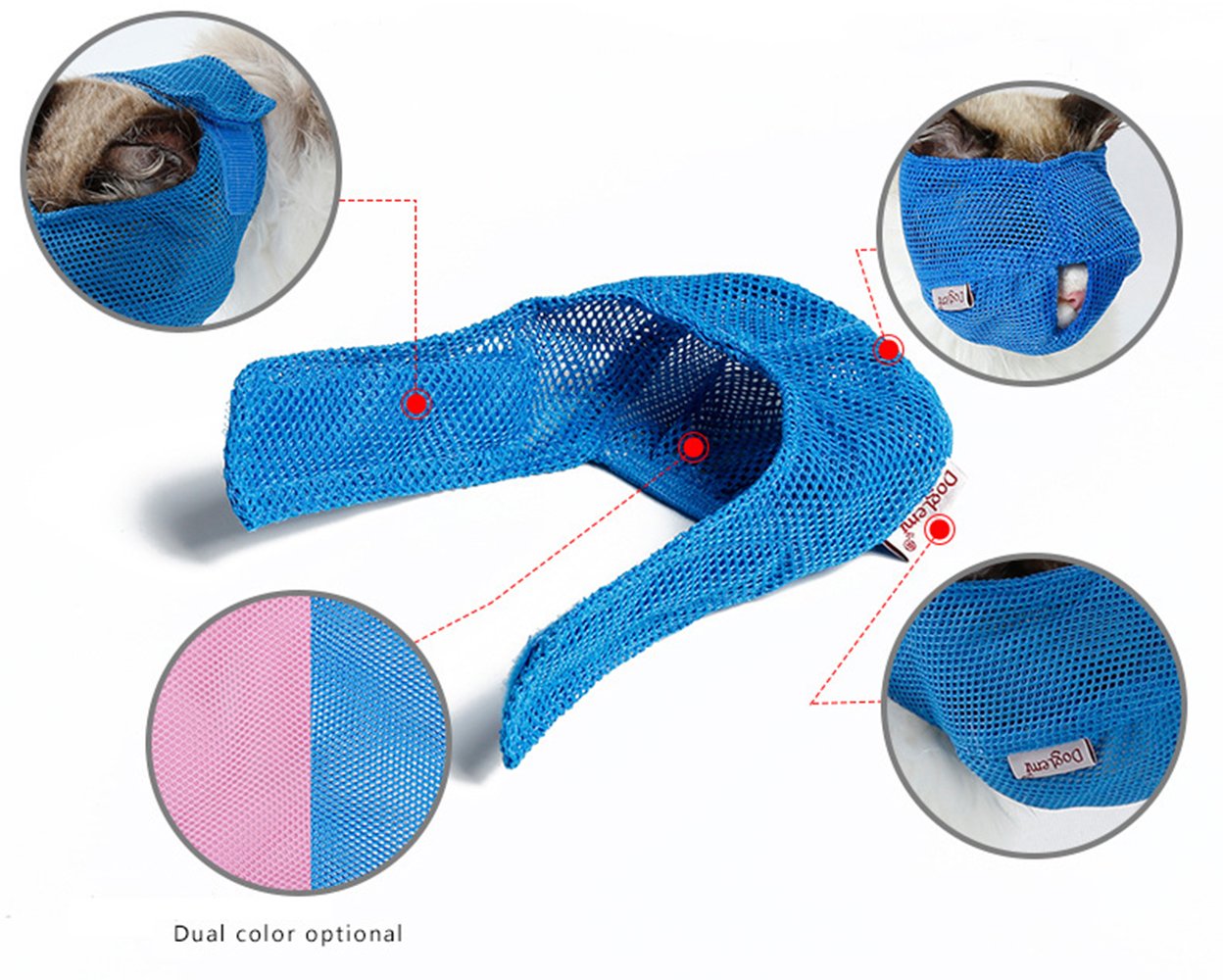 Cat Muzzles - Breathable Mesh Muzzles Prevent Cats from Biting and Chewing - Anti Bite Anti Meow (Blue-S)