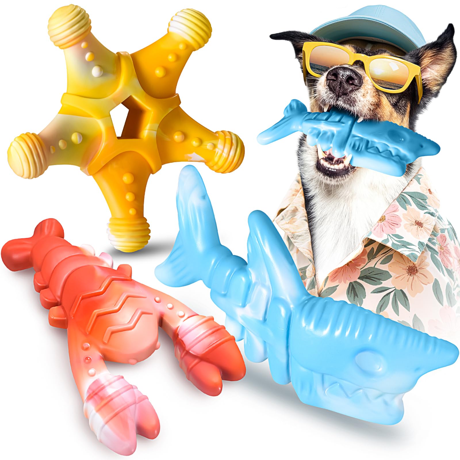 KXK Durable Dog Chew Toys for Aggressive Chewers Large Medium Small Breed, Tough Dog Toys for Large Medium Small and Puppies Tee
