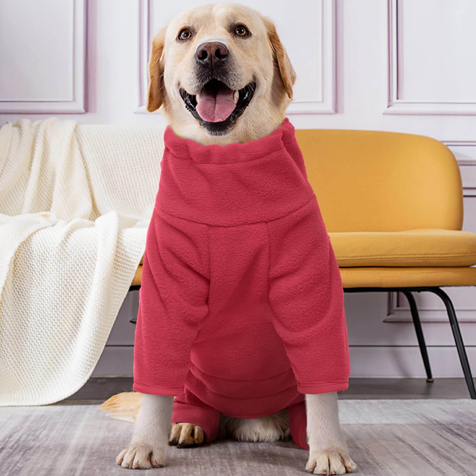 Rozkitch Dog Winter Coat Soft Fleece Pullover Pajamas, Pet Windproof Warm Cold Weather Jacket Vest Cozy Onesie Jumpsuit Apparel Outfit Clothes For Small, Medium, Large Dogs Walking Hiking Travel Sleep