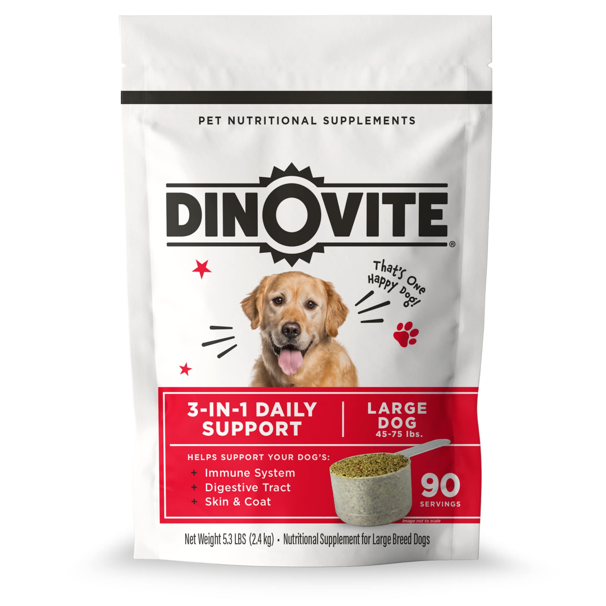 Dinovite Probiotic Supplement for Dogs - Omega 3 for Dogs - Hot Spot Relief - Skin & Coat Supplement for Dogs (90 Day Supply, La
