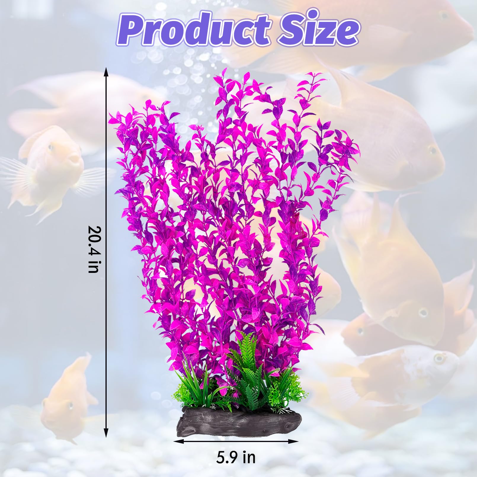Hamiledyi Aquarium Plastic Plants Aquarium Decor Artificial Fish Tank Plants,Tall Fish Tank Decorations, Extra Large Aquarium Pl