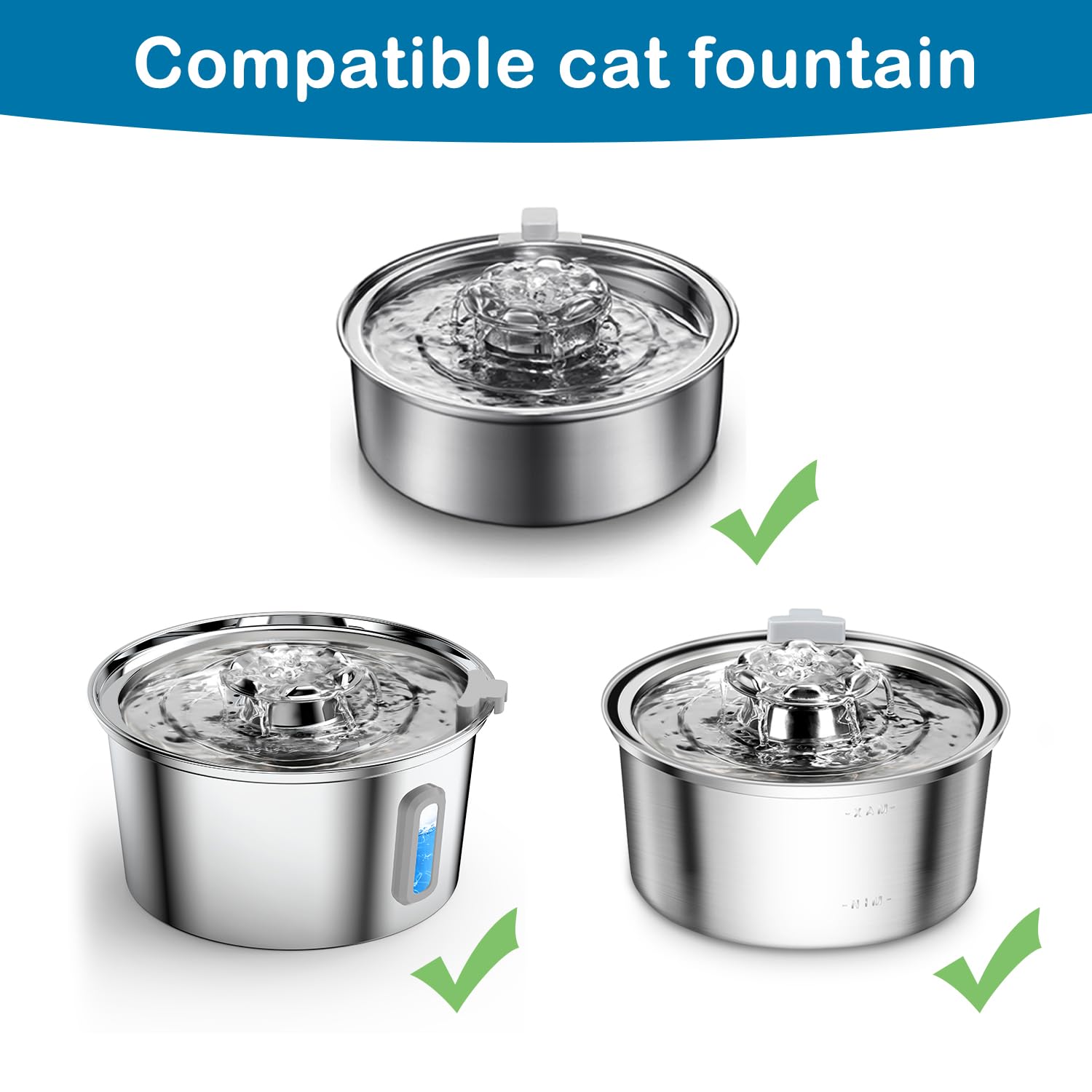 Cat Water Fountain Filters, Cat Fountain Replacement Filters For 2.0L/67Oz Automatic Pet Water Dispenser,Pet Water Fountain Repl