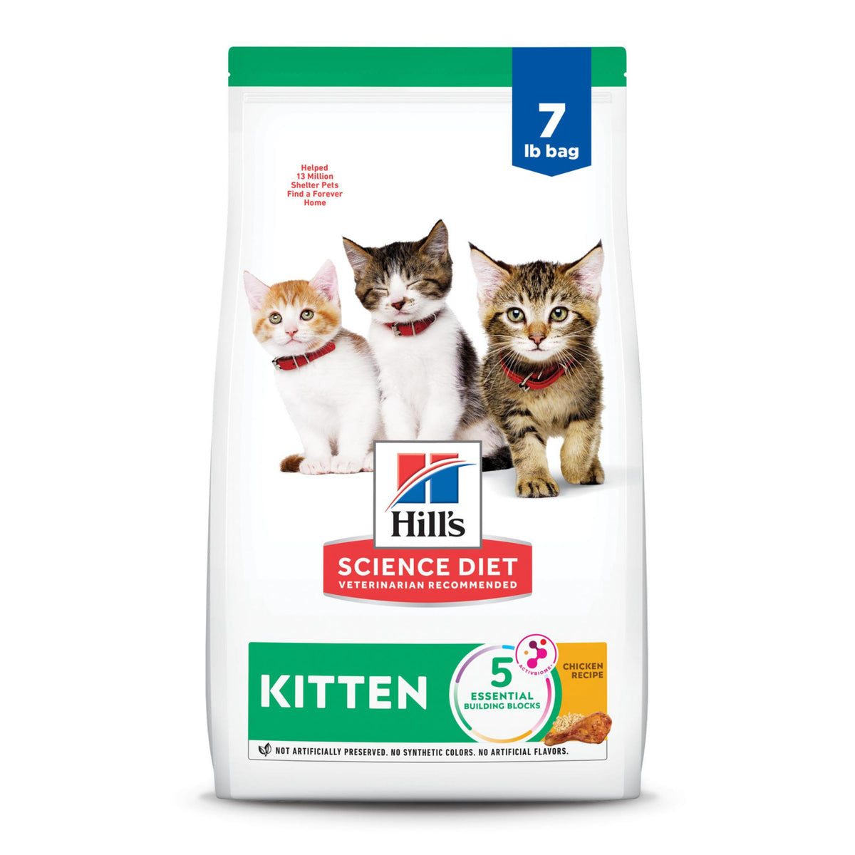 Hill'S Science Diet Kitten, Kitten Premium Nutrition, Dry Cat Food, Chicken Recipe, 7 Lb Bag