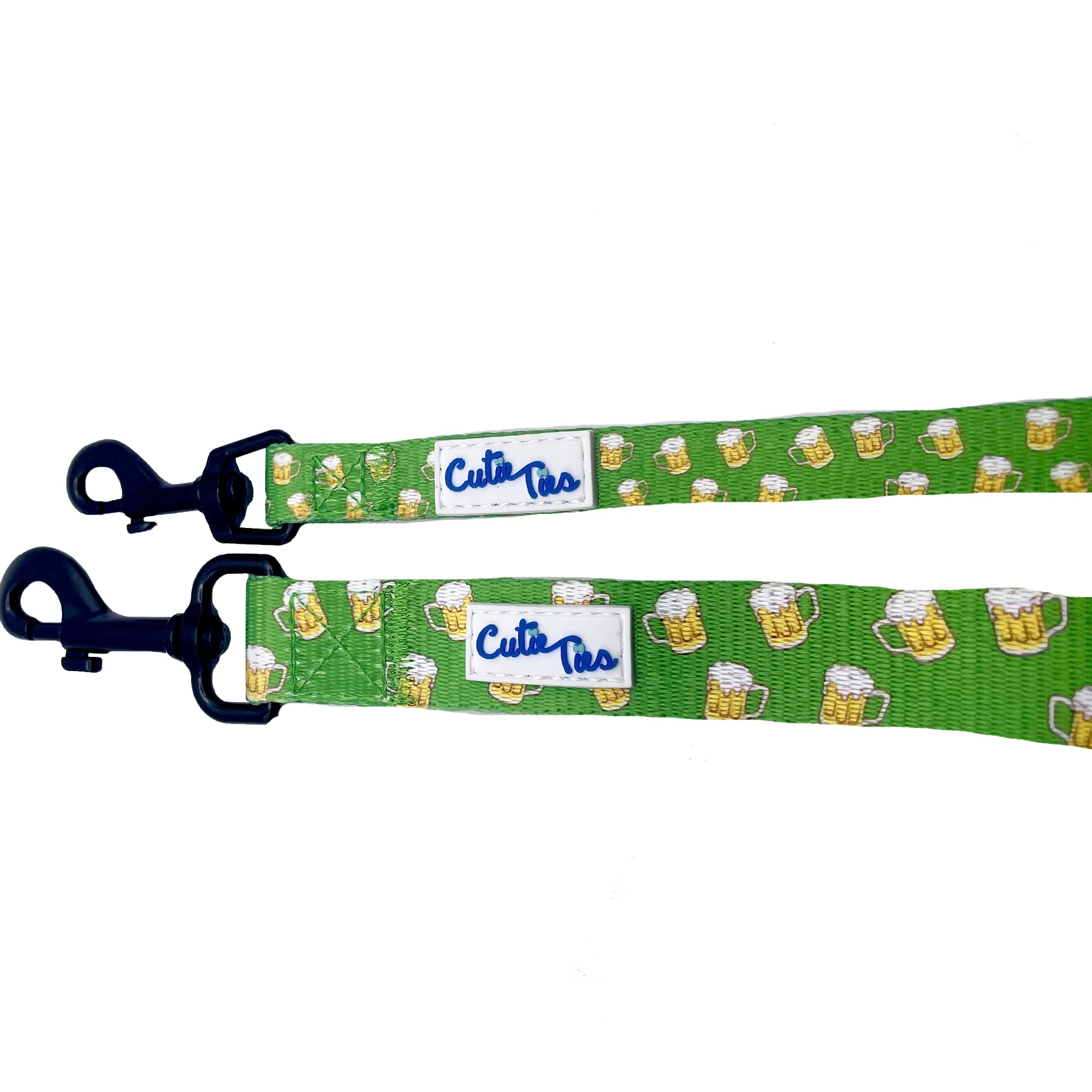 Cutie Ties Dog Leash Green Beer– Durable Nylon Material - Premium Quality Leash For Dogs - Fancy Leashes - Cute Dog Leash In Two Sizes - (Green Beer, Small (5/8' X 5'))