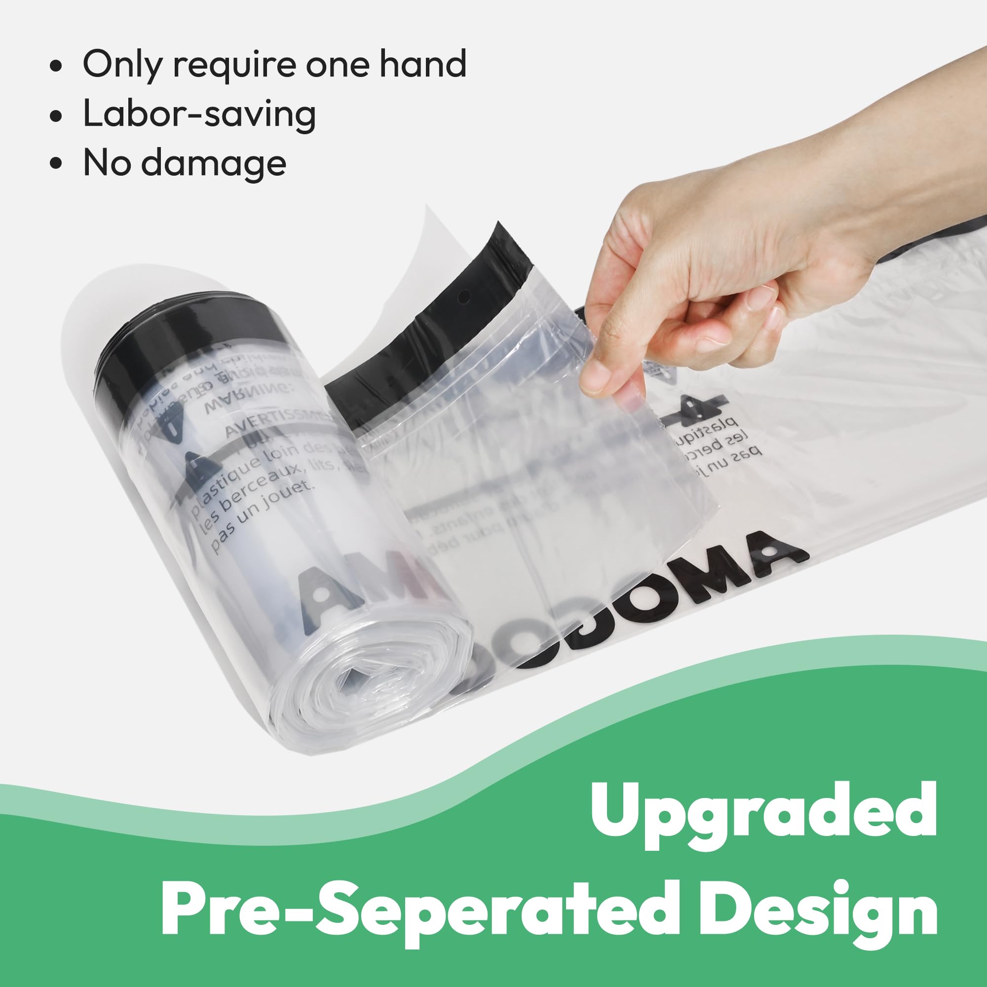 Amogogopet 50 Pack Waste Bags, Compatible With Litter Robot 4 & 3, Drawstring Liners For Self Cleaning Litter Box, Clear Cat Lit