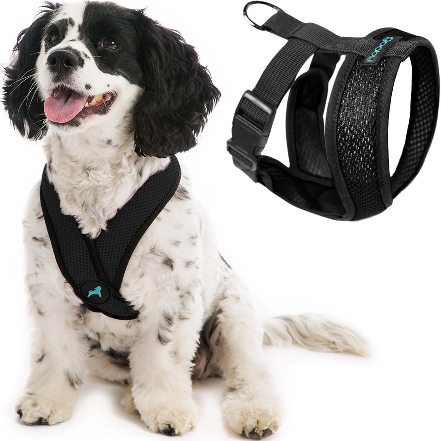 Gooby Comfort X Head In Harness - Black, Small - No Pull Small Dog Harness, Patented Choke-Free X Frame - Perfect On The Go Dog Harness For Medium Dogs No Pull Or Small Dogs For Indoor And Outdoor Use