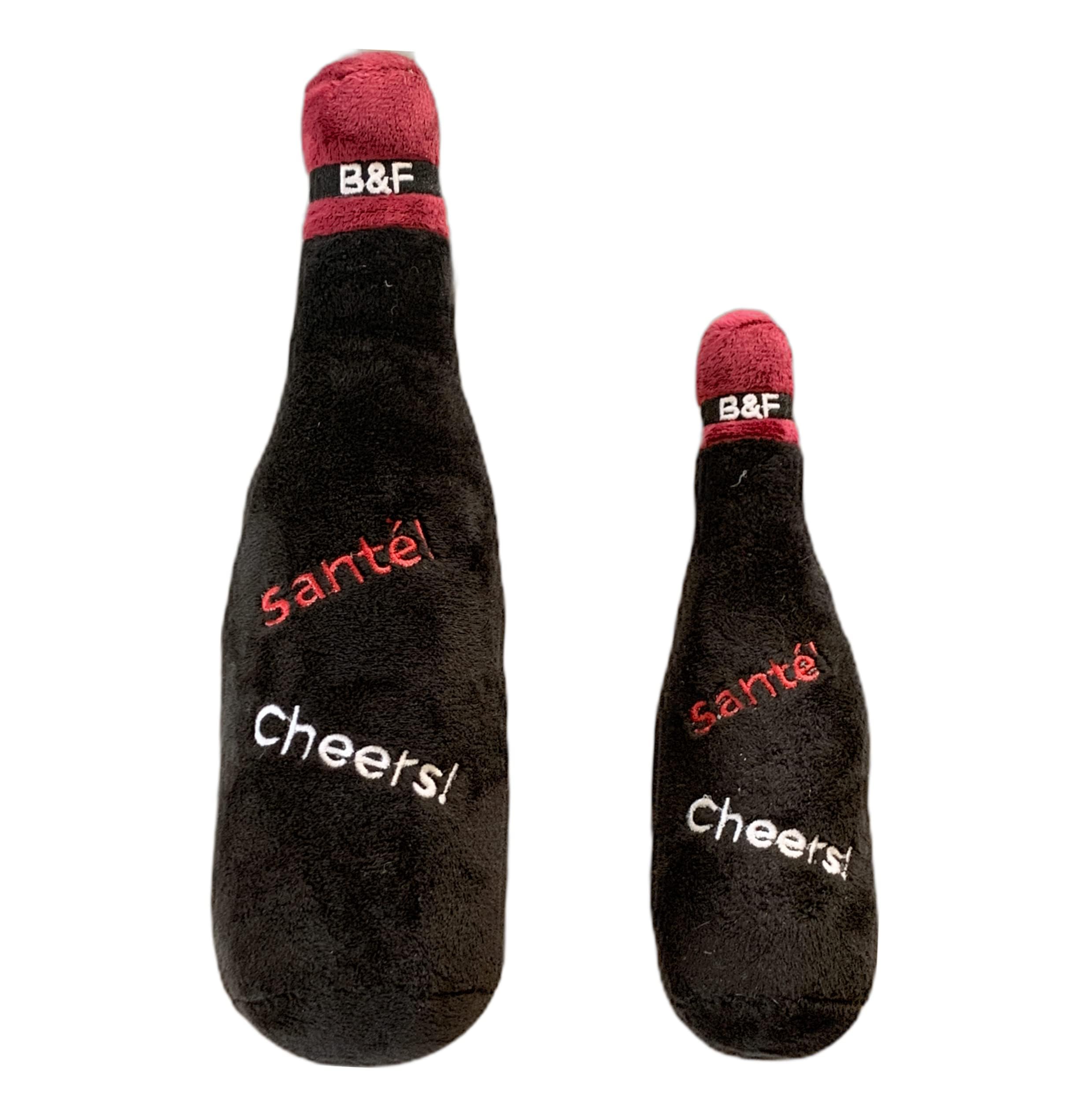 Bonne Et Filou Wine Bottle Plush Squeaky Dog Toy (Bark'Gundy Red Whine) Interactive Puppy Chew Toys For Aggressive Chewers Dog Toys For Small And Medium Dogs (1 Large Size)