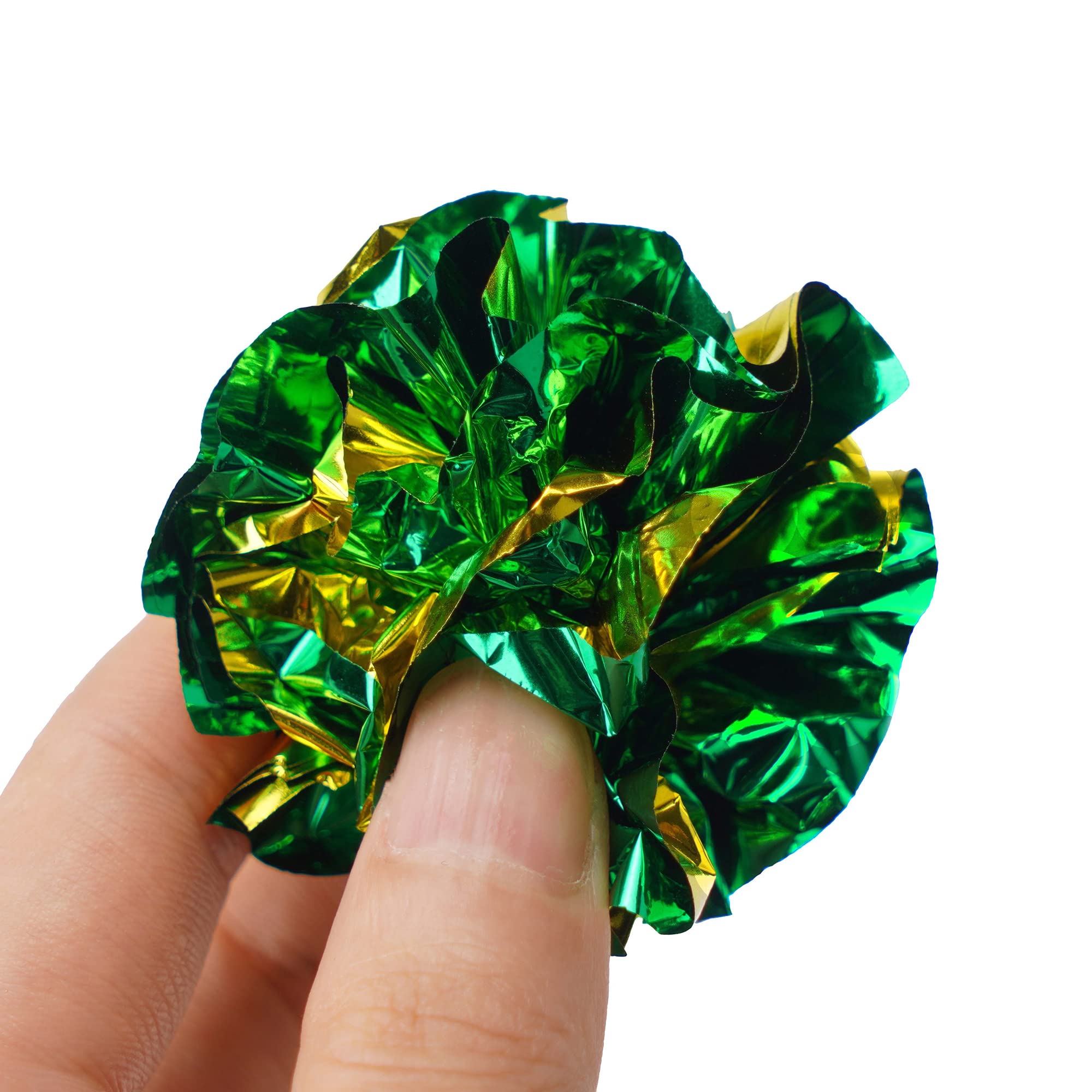 Chiwava 45Pcs 1.6'' Mylar Balls Cat Toy Shiny Crinkle Ball Kitten Crackle Lightweight Play Assorted Color