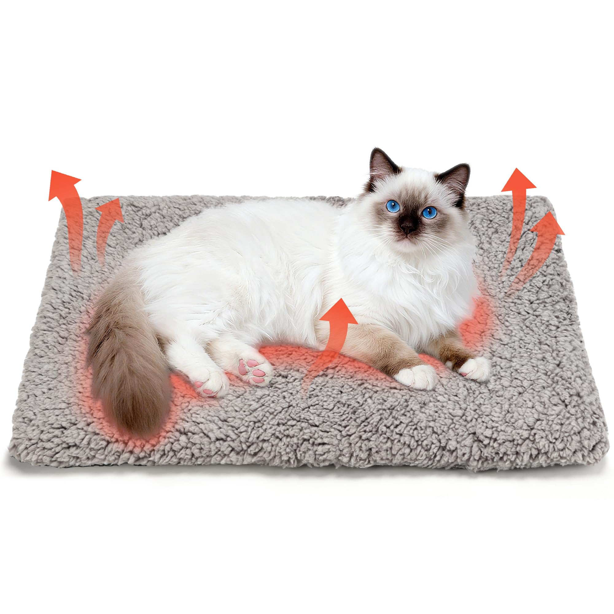 PatiencET Self Warming Cat Bed for Indoor Cats 14 x 20 - Cozy Fleece Heating Pad, Non-Electric Thermal Mat for Small Pets, W