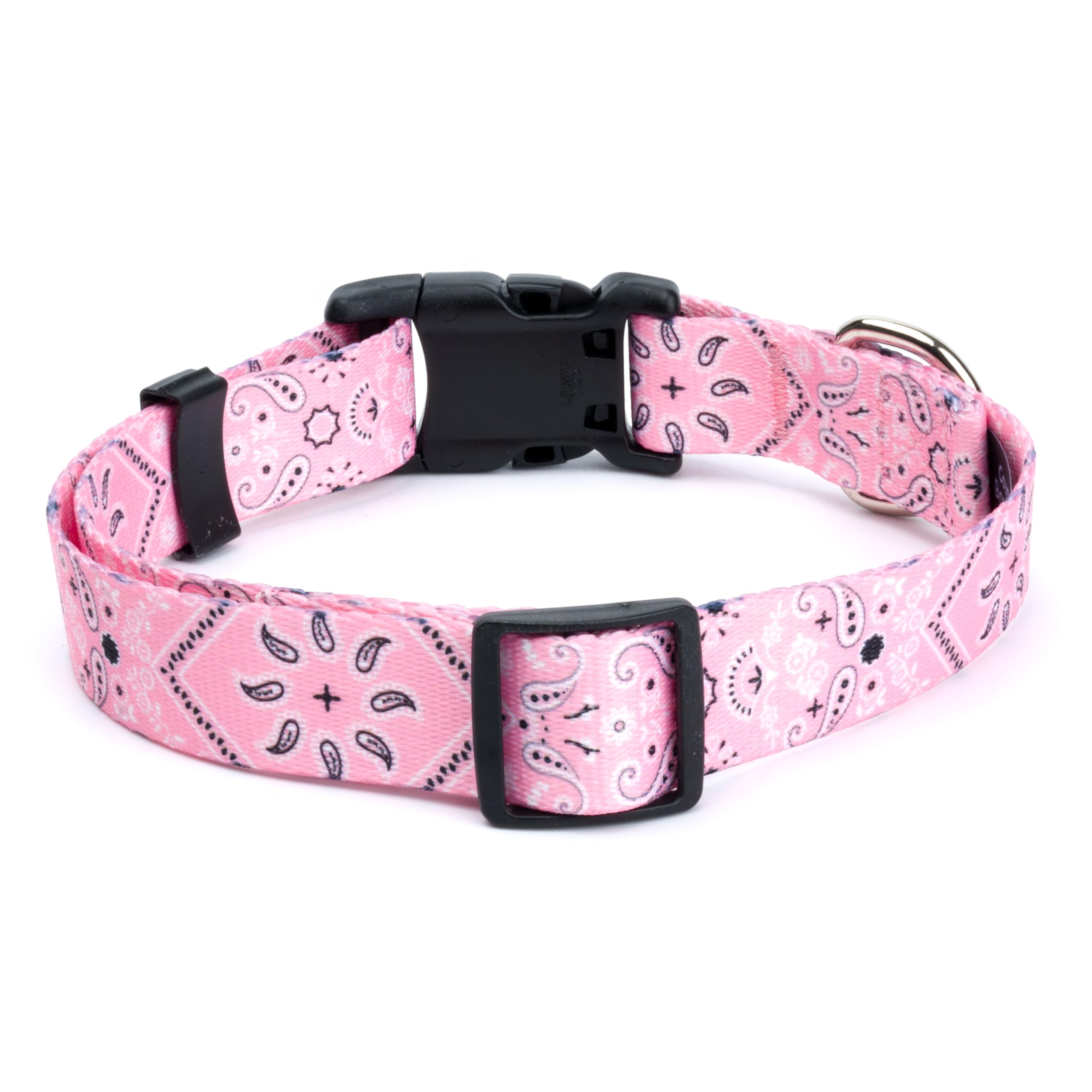 Country Brook Petz - Deluxe Pink Bandana Dog Collar - Made in The U.S.A. - Country and Western Collection Featuring Rustic Desig