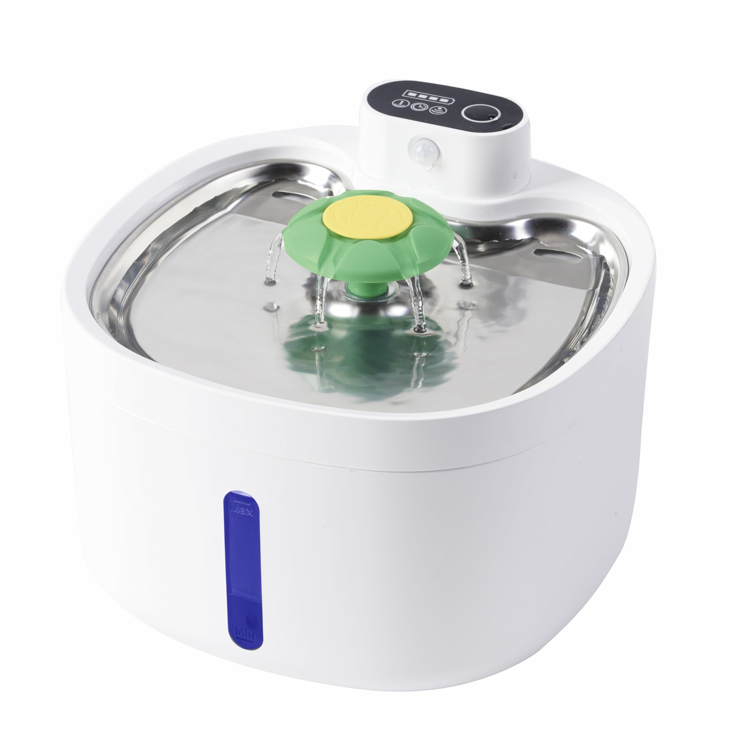 Aileway Battery Operated Cat Water Fountain, Cordless Cat Water Fountain Stainless Steel Abs 88Oz 2.6L Automatic Wireless Pet Dr