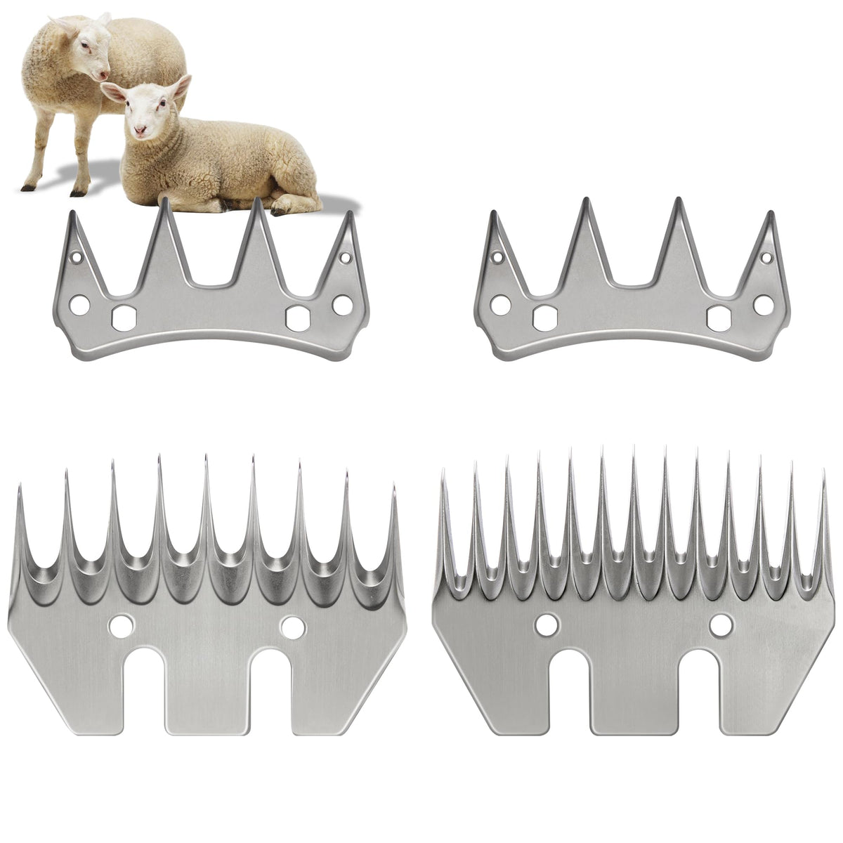 Ownlifeyf 2 Sets Sheep Shears Replacement Blades, Stainless Steel Detachable Animal Clippers Blade For Grooming Goats, Lambs, Ll