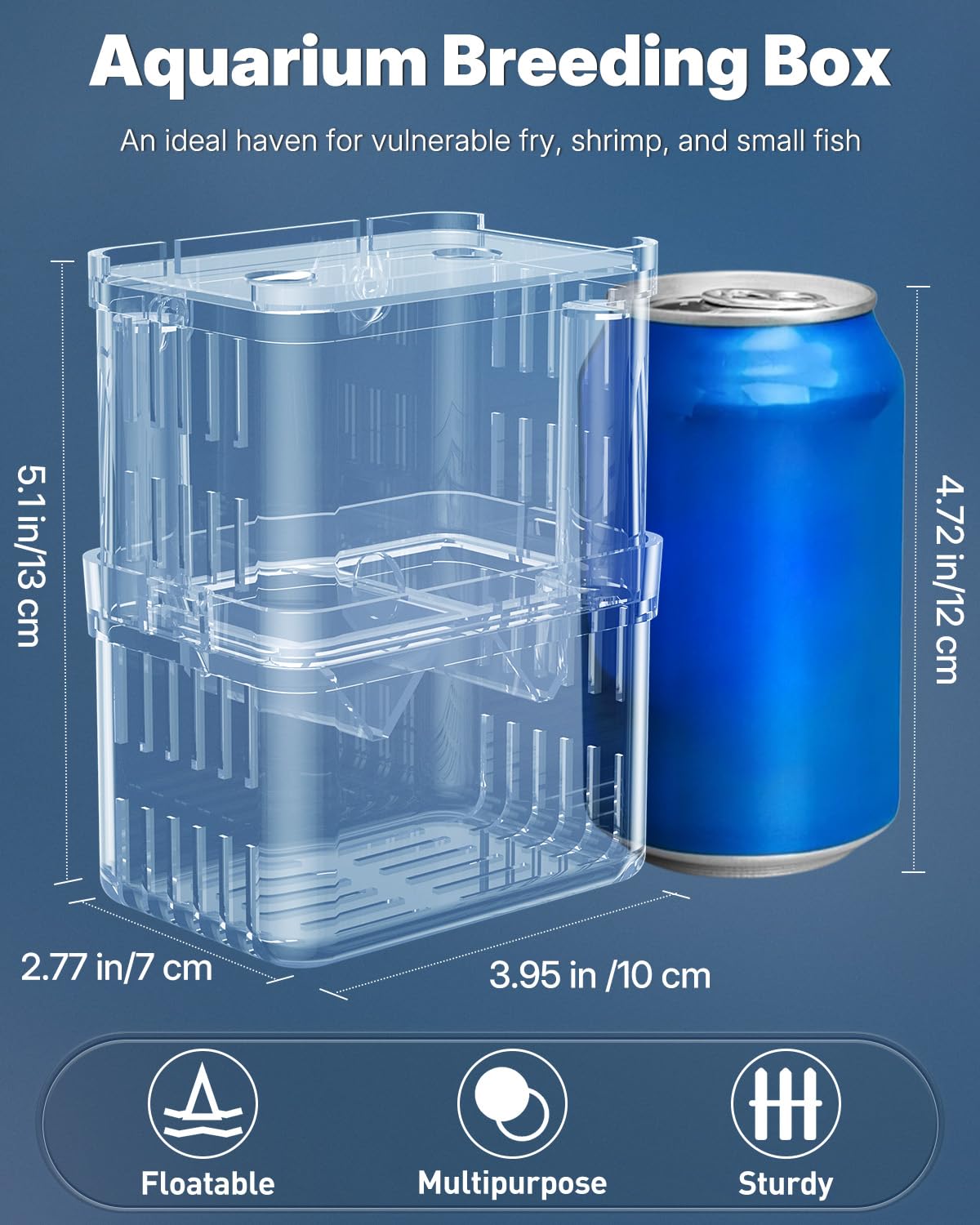 Pawfly Aquarium Breeding Box - Transparent Plastic Breeder Box For Fish Tank, Fry Hatchery Incubator For Baby Fish, Shrimp, Bett