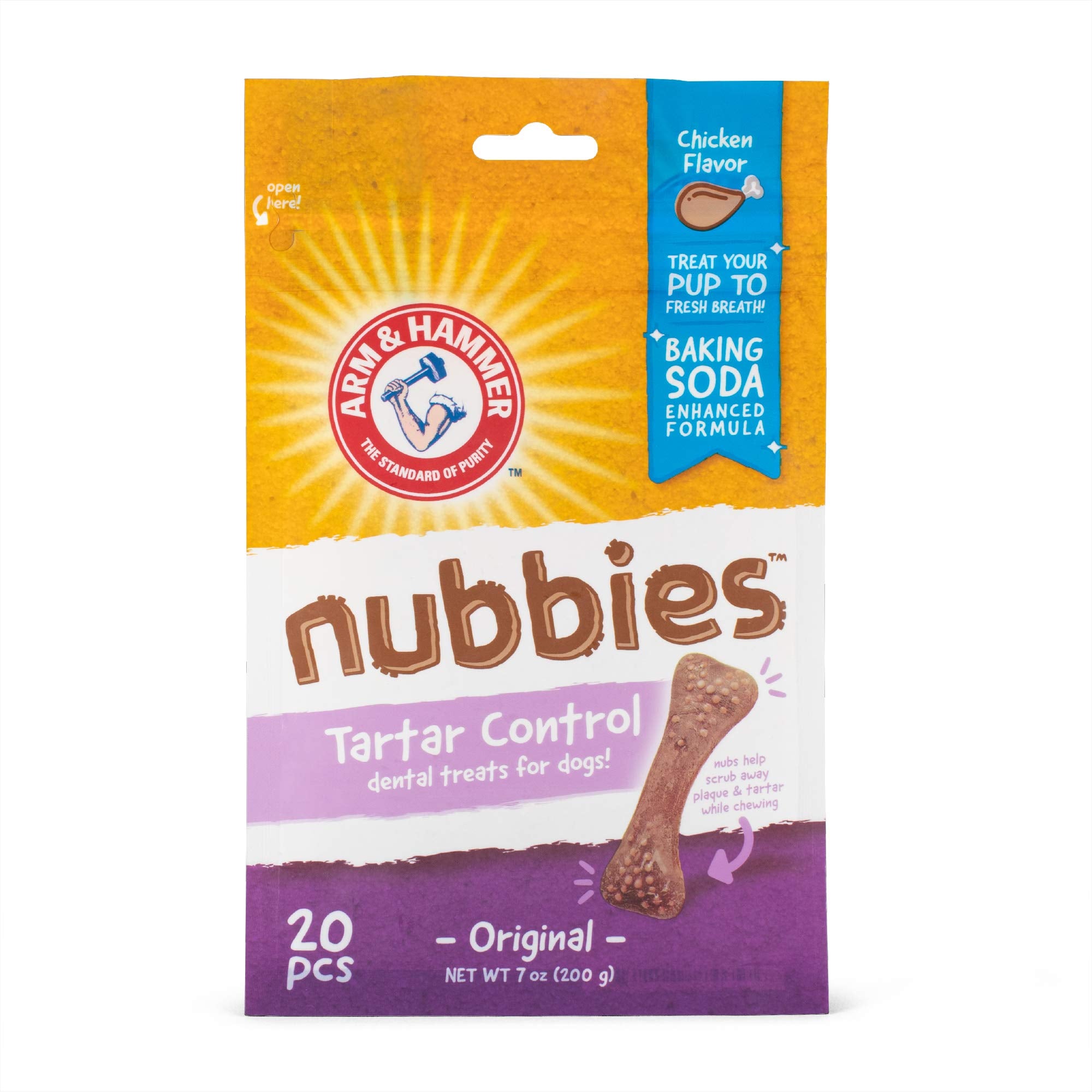 Arm & Hammer For Pets Nubbies Dental Treats for Dogs | Dental Chews Fight Bad Breath, Plaque & Tartar without Brushing | Baking