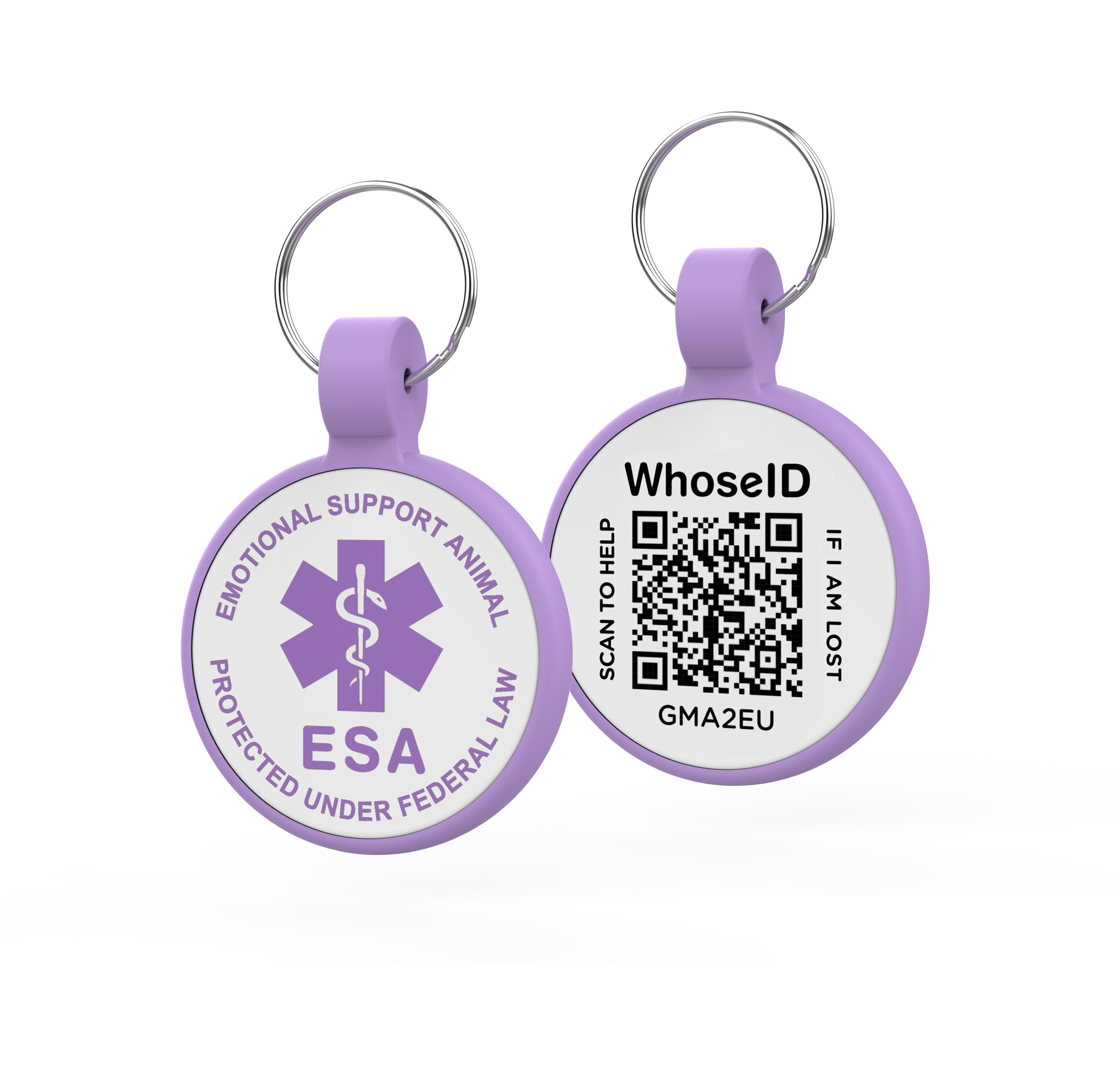 Esa Dog Tag, Qr Code Dog Tag, Modifiable Free Pet Online Profile, Scannable Qr Code, Scan Qr Send Instant Pet Location Alert Email, Silicone Lightweight Pet Id Tag For Dog And Cat (Purple, Regular)