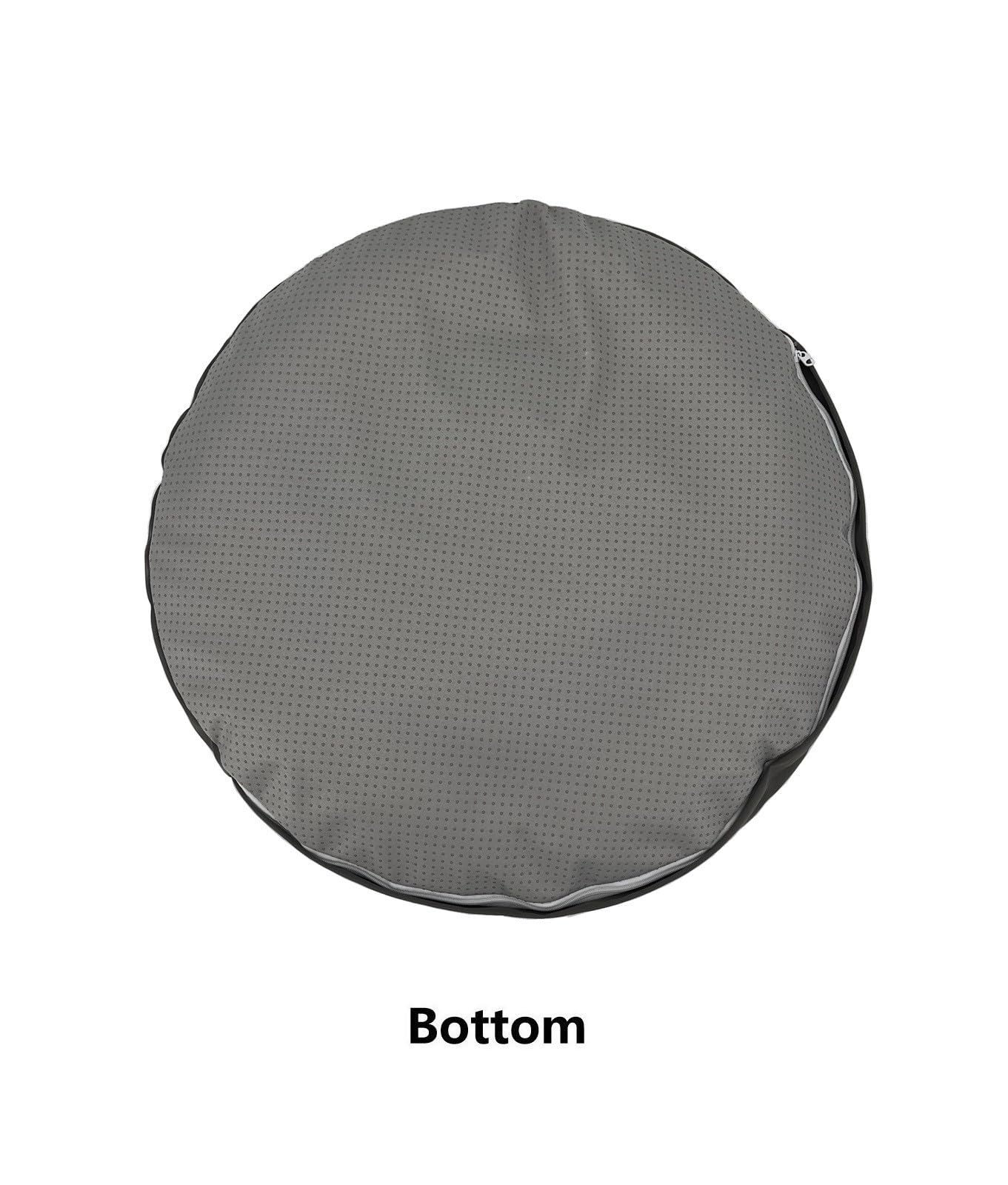 Waterproof Canvas Round Dog Bed Replaement Cover With Zipper Washable 24 Inch