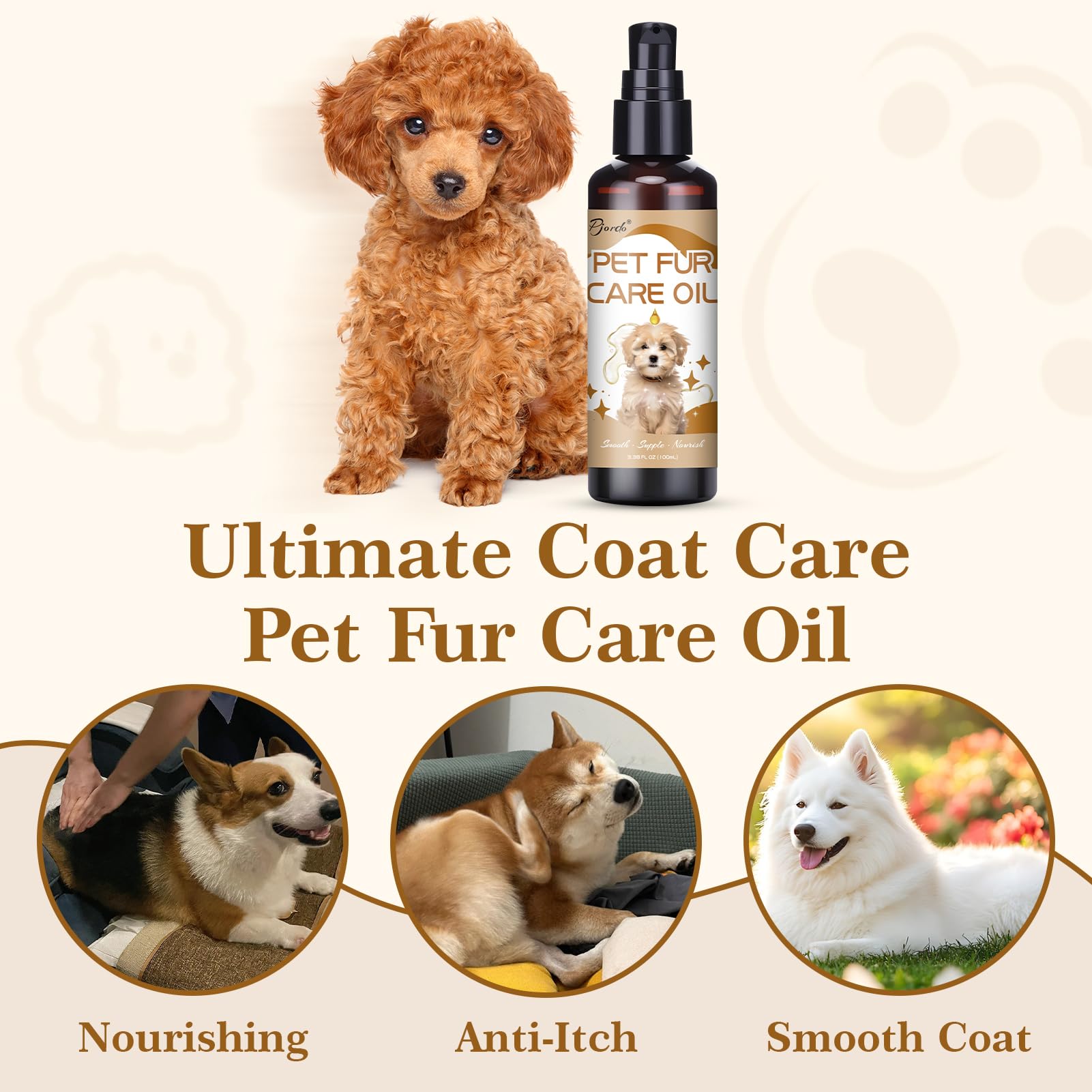 Pjordo Waterless Dog Shampoo No Rinse Foam, Dog Dry Shampoo, With Pet Fur Care Oil, Pet Sensitive Glove & Stainless Steel Pets G