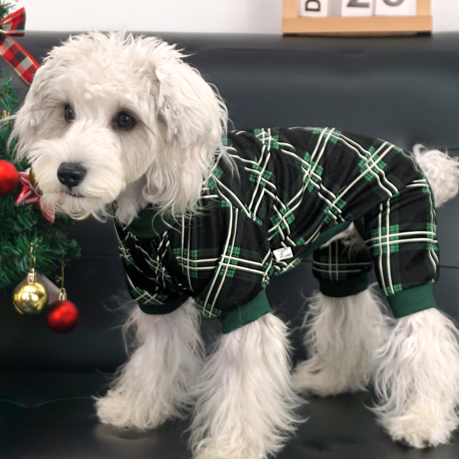 Xpudac Dog Pajamas Soft Strechy Plaid Doggie Clothes For Small Medium Dogs Girl Boy Cat Apparel-2Xl