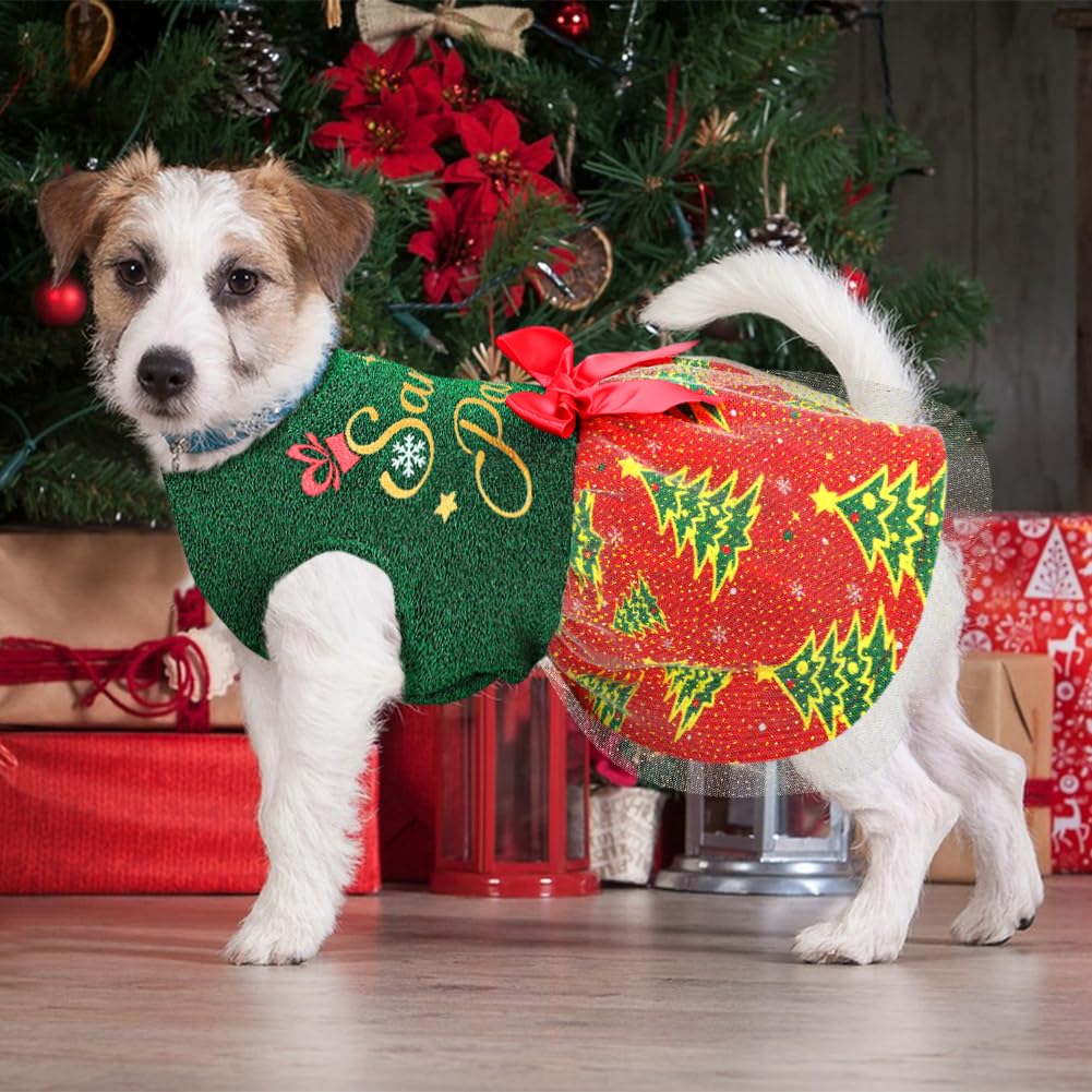 Dog Christmas Outfit Dog Dresses, Dog Christmas Costume Clothes For Dogs Funny Puppy Dress With Bow For Small Large Dogs, Pumpki